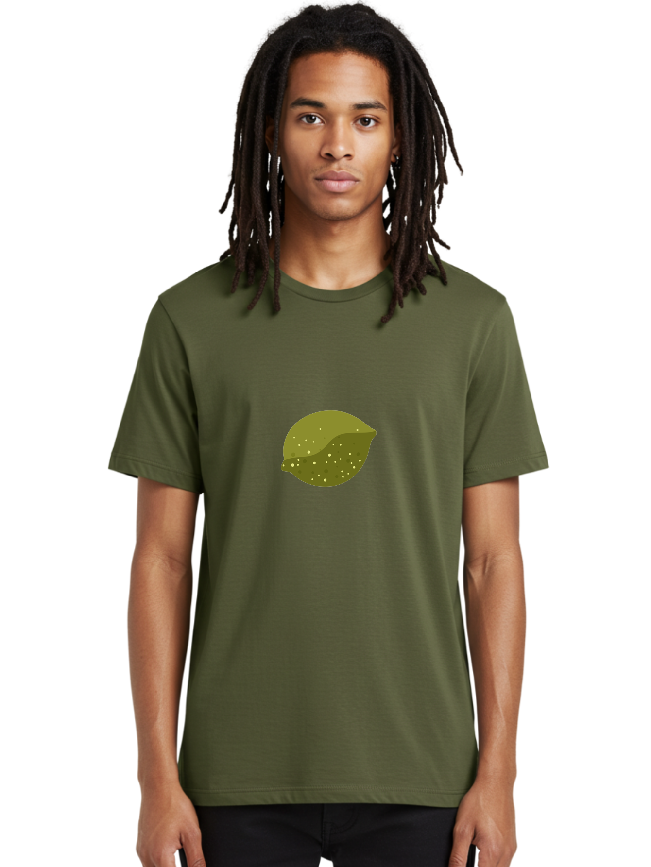 Lime-With-Spots Men'S Graphic Tee, 100% Cotton, Comfortable Casual Summer Wear, Machine Washable, Green Lime, Citrus Fruit, Vibrant Colors, Dynamic Spots, Fresh Produce, Bold Graphics, Digital Illustration, 2D Art Aad717
