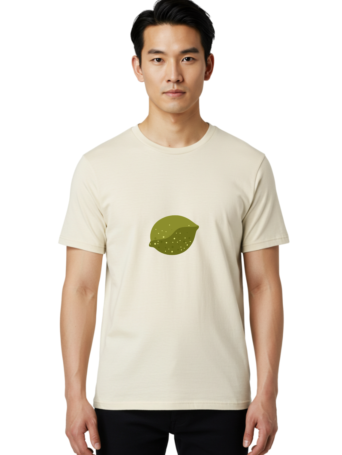 Lime-With-Spots Men'S Graphic Tee, 100% Cotton, Comfortable Casual Summer Wear, Machine Washable, Green Lime, Citrus Fruit, Vibrant Colors, Dynamic Spots, Fresh Produce, Bold Graphics, Digital Illustration, 2D Art Aad717