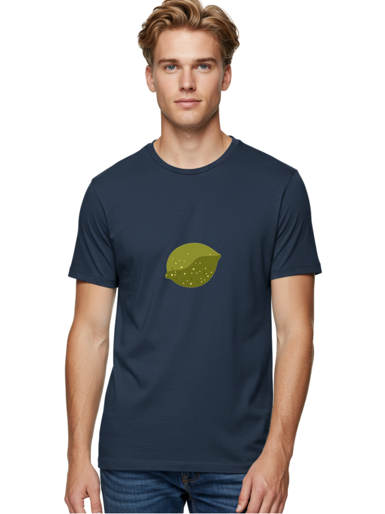 Lime-With-Spots Men'S Graphic Tee, 100% Cotton, Comfortable Casual Summer Wear, Machine Washable, Green Lime, Citrus Fruit, Vibrant Colors, Dynamic Spots, Fresh Produce, Bold Graphics, Digital Illustration, 2D Art Aad717