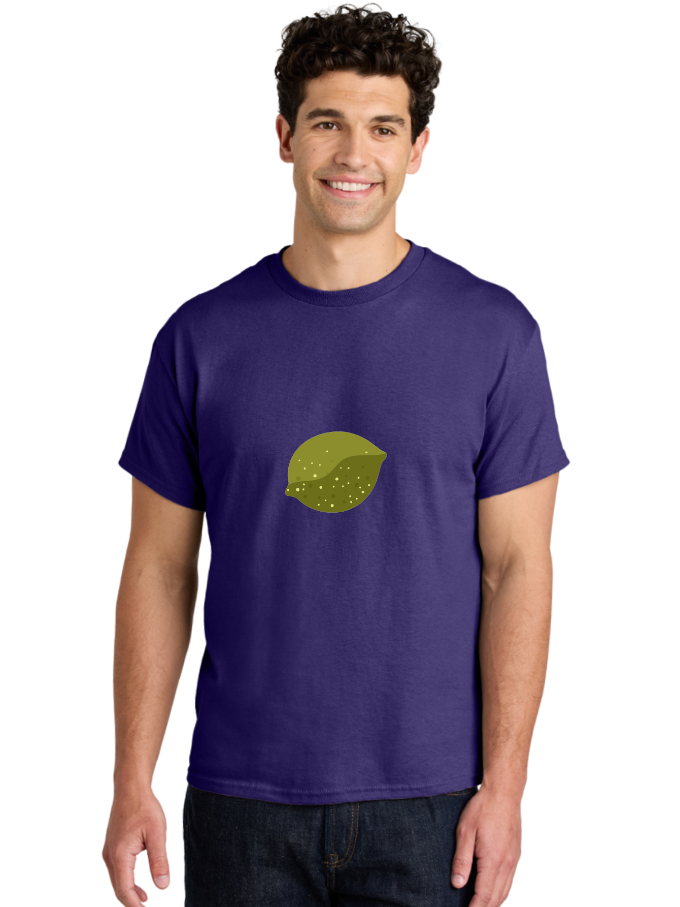 Lime-With-Spots Men'S Graphic Tee, 100% Cotton, Comfortable Casual Summer Wear, Machine Washable, Green Lime, Citrus Fruit, Vibrant Colors, Dynamic Spots, Fresh Produce, Bold Graphics, Digital Illustration, 2D Art Aad717