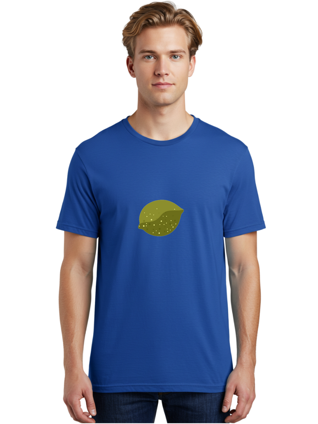 Lime-With-Spots Men'S Graphic Tee, 100% Cotton, Comfortable Casual Summer Wear, Machine Washable, Green Lime, Citrus Fruit, Vibrant Colors, Dynamic Spots, Fresh Produce, Bold Graphics, Digital Illustration, 2D Art Aad717