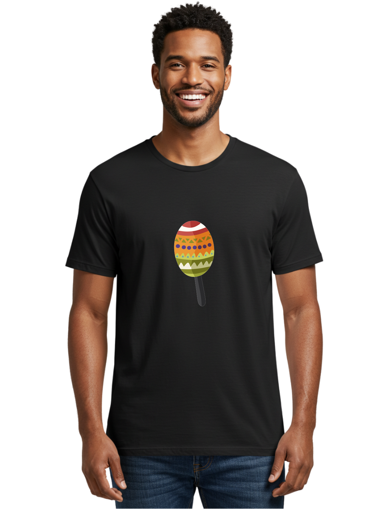 Maraca Men'S Graphic Tee, 100% Cotton, Comfortable Casual Summer Wear, Machine Washable, Maraca, Music, Instrument, Latin American, Rhythm, Cultural Heritage, Traditional, Festive Atmosphere, Patterned Design, Colorful Aad718