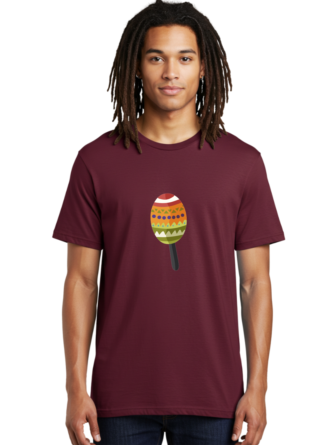Maraca Men'S Graphic Tee, 100% Cotton, Comfortable Casual Summer Wear, Machine Washable, Maraca, Music, Instrument, Latin American, Rhythm, Cultural Heritage, Traditional, Festive Atmosphere, Patterned Design, Colorful Aad718
