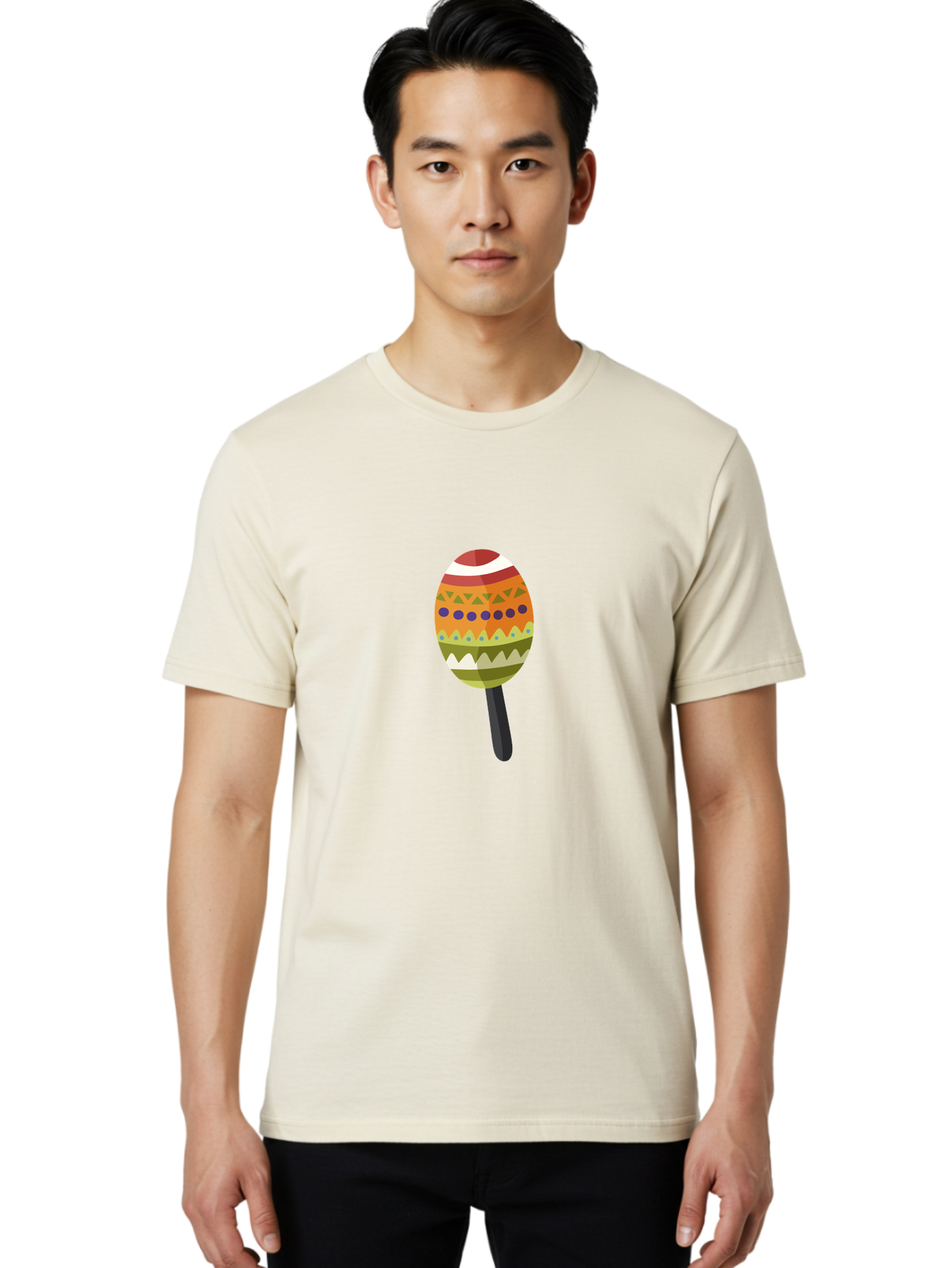 Maraca Men'S Graphic Tee, 100% Cotton, Comfortable Casual Summer Wear, Machine Washable, Maraca, Music, Instrument, Latin American, Rhythm, Cultural Heritage, Traditional, Festive Atmosphere, Patterned Design, Colorful Aad718