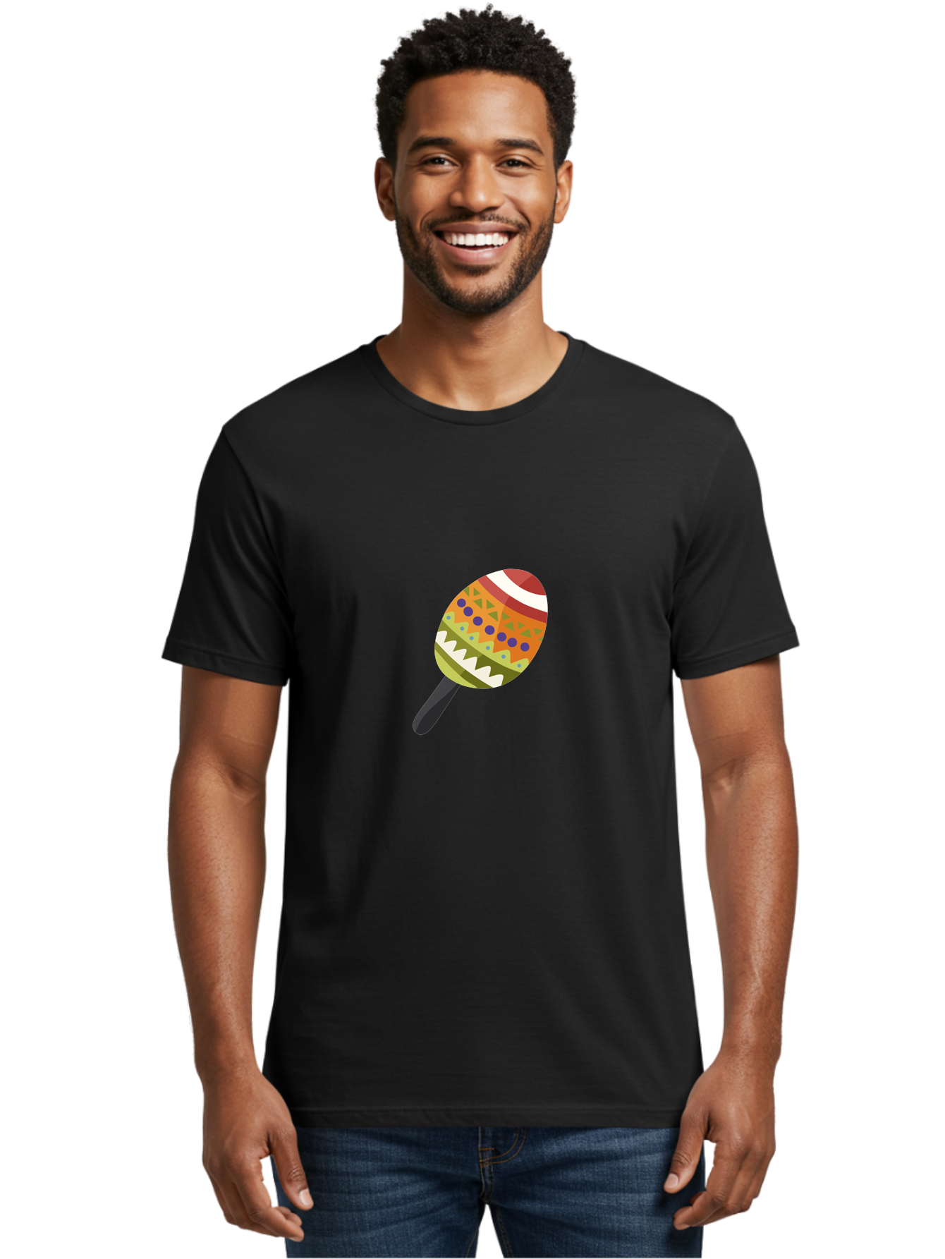 Maracas Men'S Graphic Tee, 100% Cotton, Comfortable Casual Summer Wear, Machine Washable, Colorful Maracas, Maraca Instrument, Musical Instrument, Latin American Music, Vibrant Patterns, Rhythmic Beats, Festive Atmosphere, Cultural Heritage Aad719