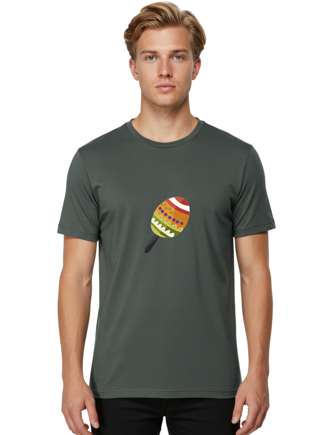 Maracas Men'S Graphic Tee, 100% Cotton, Comfortable Casual Summer Wear, Machine Washable, Colorful Maracas, Maraca Instrument, Musical Instrument, Latin American Music, Vibrant Patterns, Rhythmic Beats, Festive Atmosphere, Cultural Heritage Aad719