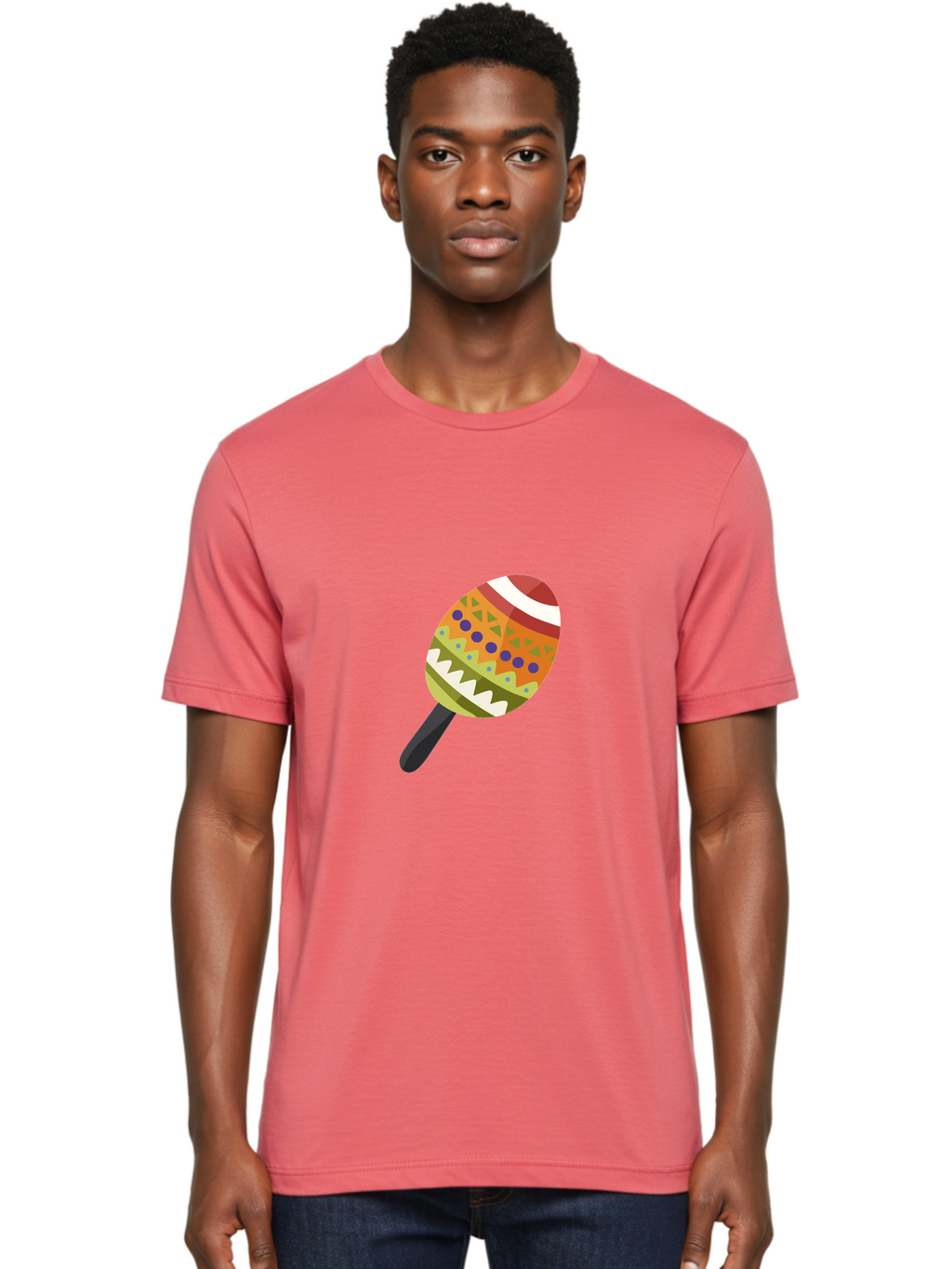 Maracas Men'S Graphic Tee, 100% Cotton, Comfortable Casual Summer Wear, Machine Washable, Colorful Maracas, Maraca Instrument, Musical Instrument, Latin American Music, Vibrant Patterns, Rhythmic Beats, Festive Atmosphere, Cultural Heritage Aad719