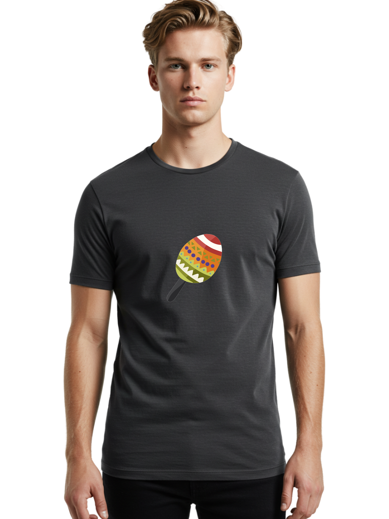Maracas Men'S Graphic Tee, 100% Cotton, Comfortable Casual Summer Wear, Machine Washable, Colorful Maracas, Maraca Instrument, Musical Instrument, Latin American Music, Vibrant Patterns, Rhythmic Beats, Festive Atmosphere, Cultural Heritage Aad719