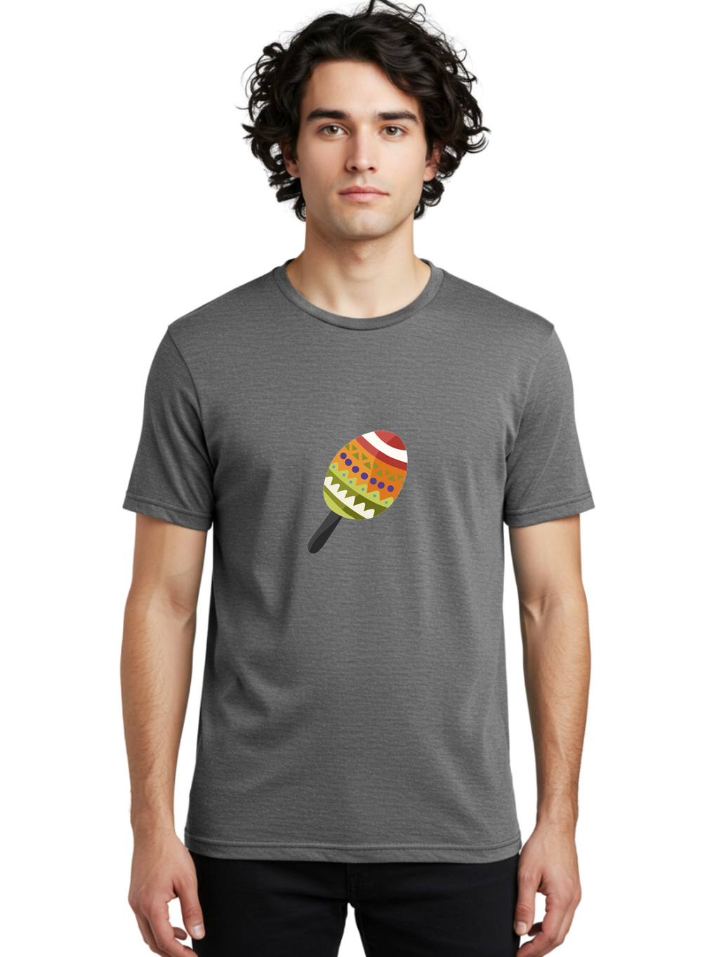 Maracas Men'S Graphic Tee, 100% Cotton, Comfortable Casual Summer Wear, Machine Washable, Colorful Maracas, Maraca Instrument, Musical Instrument, Latin American Music, Vibrant Patterns, Rhythmic Beats, Festive Atmosphere, Cultural Heritage Aad719