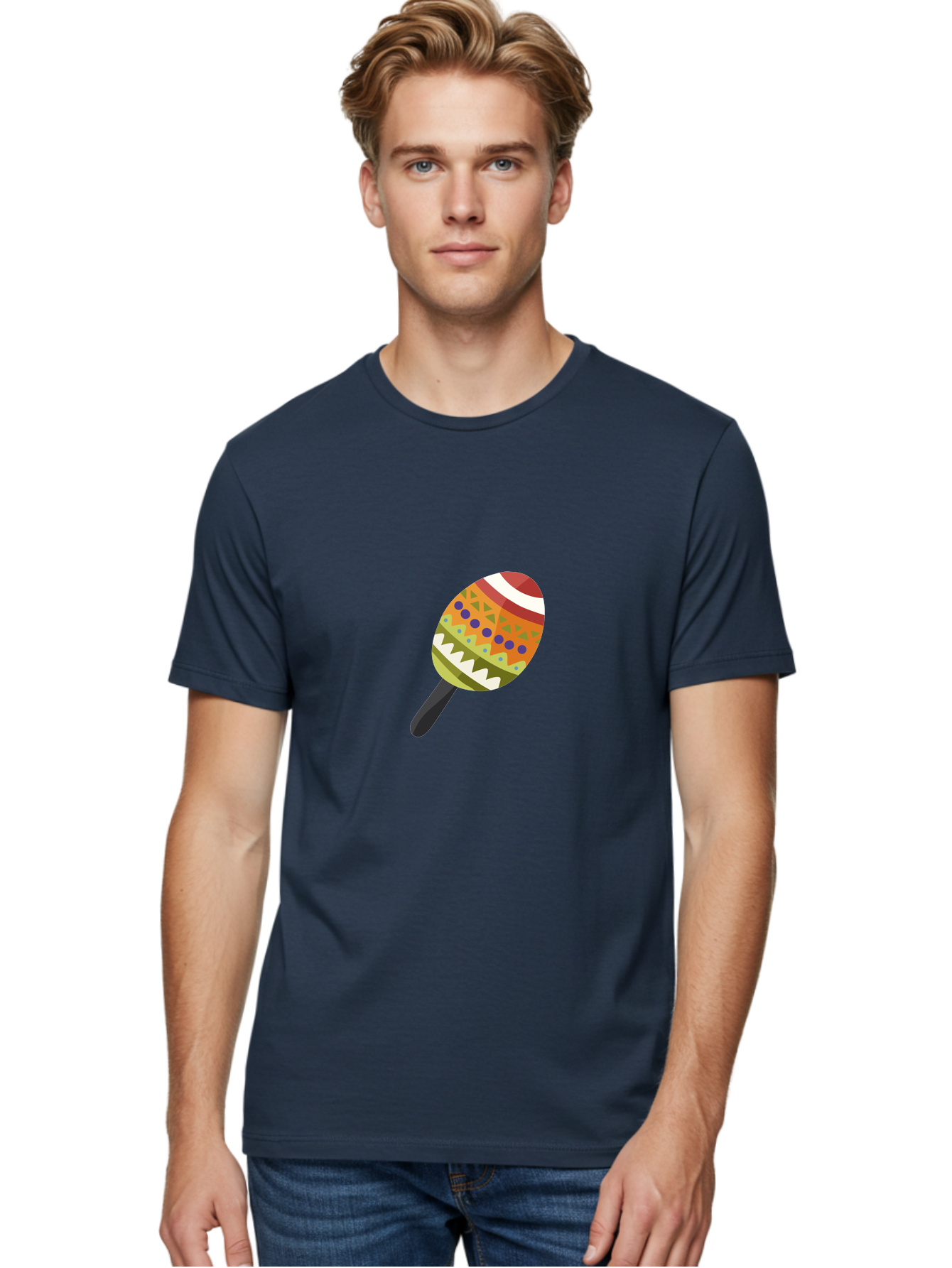 Maracas Men'S Graphic Tee, 100% Cotton, Comfortable Casual Summer Wear, Machine Washable, Colorful Maracas, Maraca Instrument, Musical Instrument, Latin American Music, Vibrant Patterns, Rhythmic Beats, Festive Atmosphere, Cultural Heritage Aad719