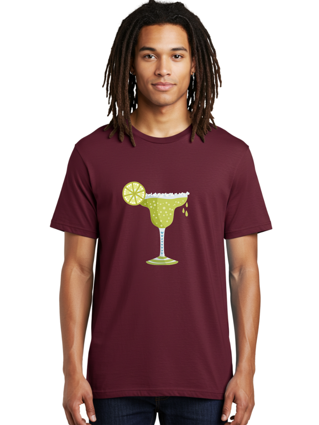Margarita Men'S Graphic Tee, 100% Cotton, Comfortable Casual Summer Wear, Machine Washable, Classic Margarita Cocktail, Salt Rim, Lime Wheel, Refreshing Drink, Party Drink, Barware, Green Drink, Citrus Flavor Aad720