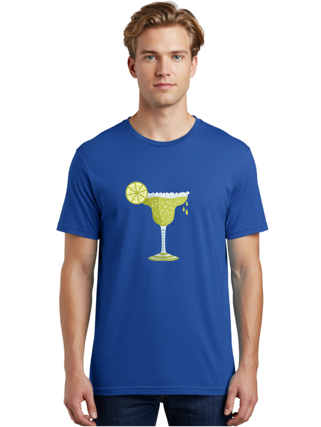 Margarita Men'S Graphic Tee, 100% Cotton, Comfortable Casual Summer Wear, Machine Washable, Classic Margarita Cocktail, Salt Rim, Lime Wheel, Refreshing Drink, Party Drink, Barware, Green Drink, Citrus Flavor Aad720