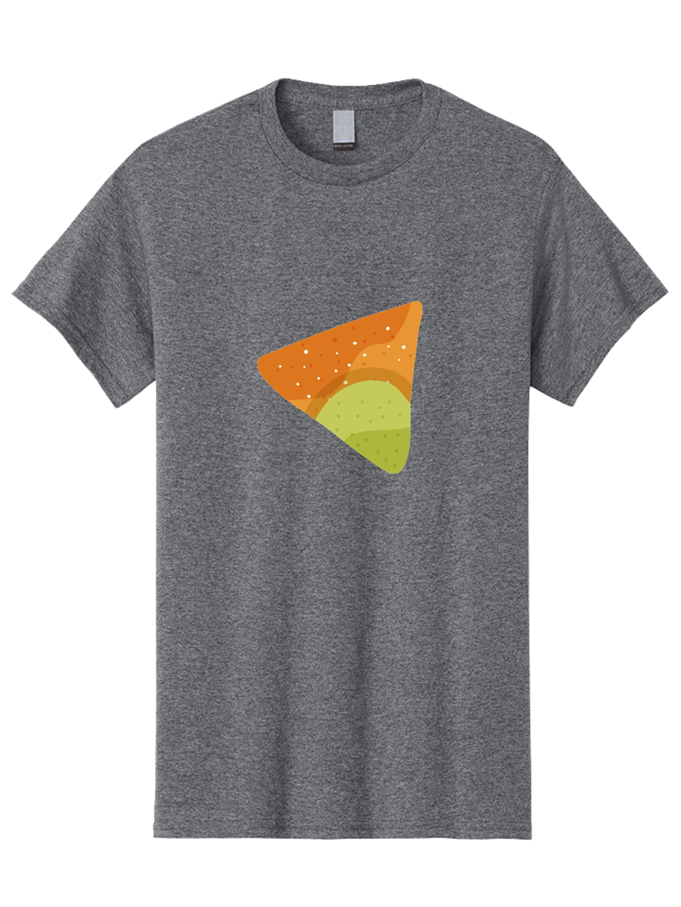 Nacho-Chip Men'S Graphic Tee, 100% Cotton, Comfortable Casual Summer Wear, Machine Washable, Nacho Chip, Tortilla Chip, Snack Food, Orange Color, White Dots, Layered Design, Tasty Treat, Crunchy Snack, Savory Delight Aad725