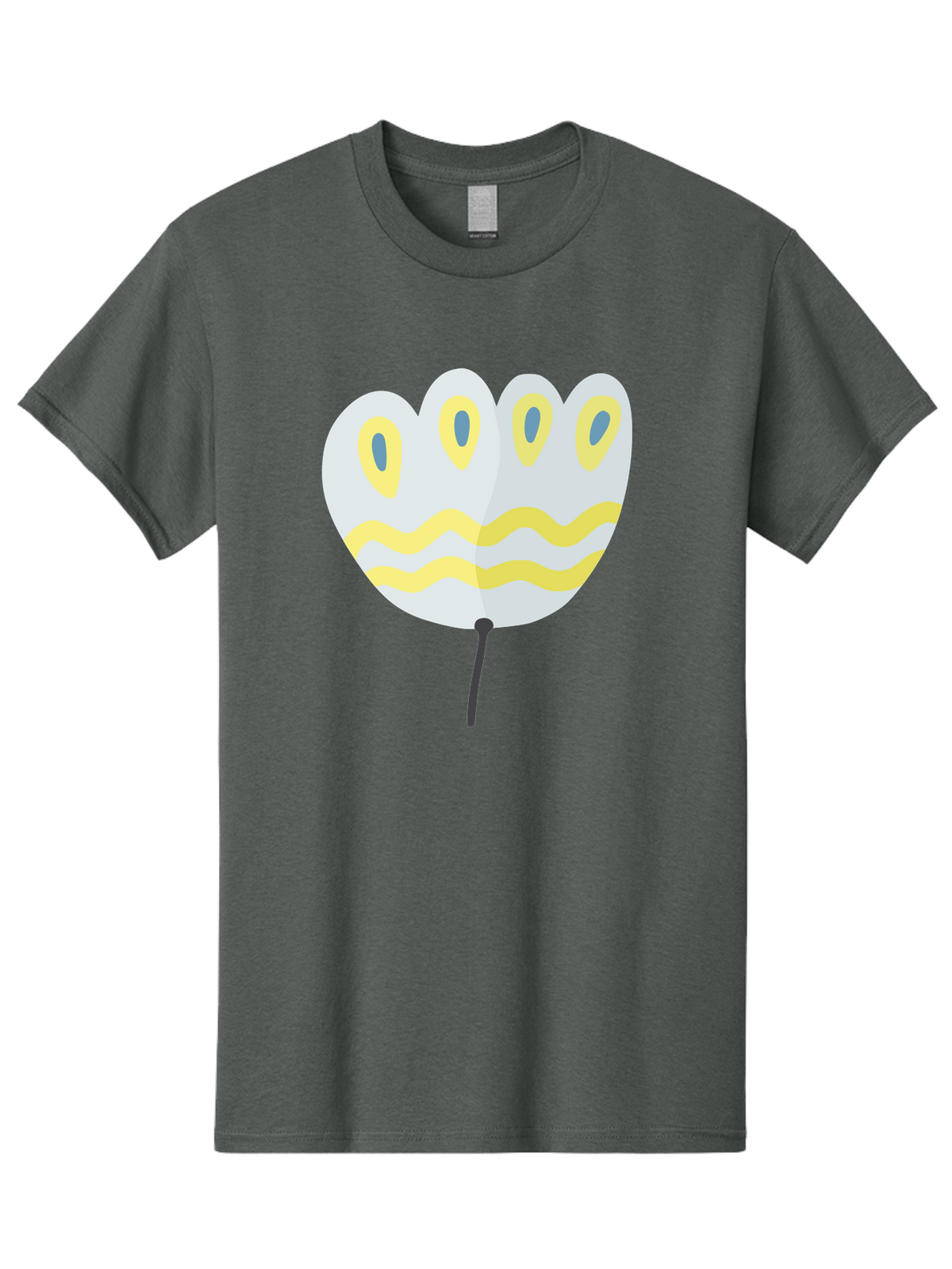 Parasol Men'S Graphic Tee, 100% Cotton, Comfortable Casual Summer Wear, Machine Washable, White Parasol, Yellow Stripes, Cartoon Style, Wavy Lines, Decorative Umbrella, Vibrant Design, Outdoor Accessory, Whimsical Illustration Aad728