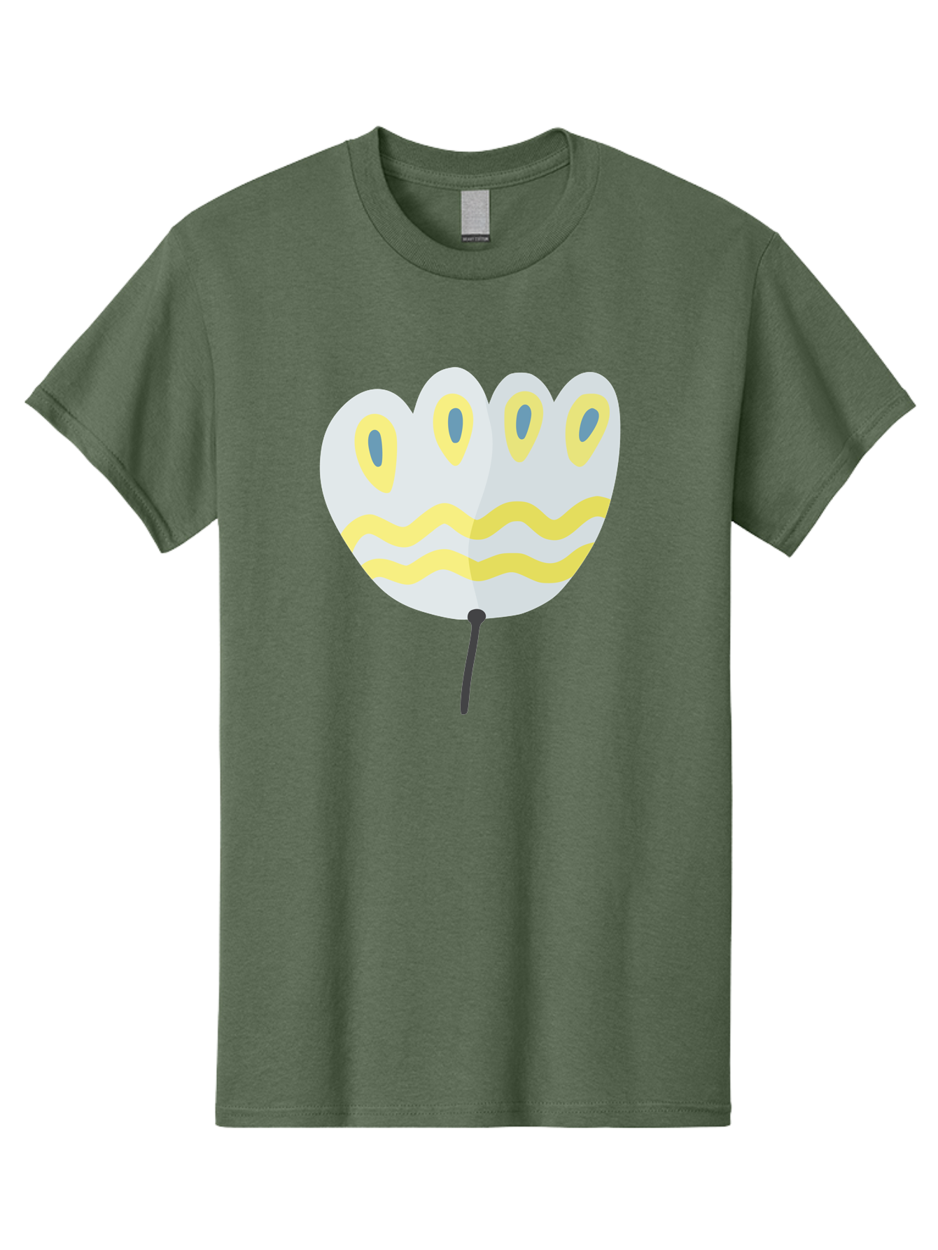 Parasol Men'S Graphic Tee, 100% Cotton, Comfortable Casual Summer Wear, Machine Washable, White Parasol, Yellow Stripes, Cartoon Style, Wavy Lines, Decorative Umbrella, Vibrant Design, Outdoor Accessory, Whimsical Illustration Aad728