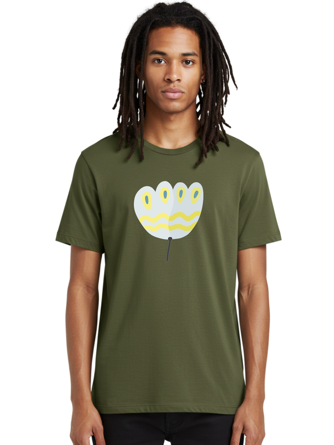 Parasol Men'S Graphic Tee, 100% Cotton, Comfortable Casual Summer Wear, Machine Washable, White Parasol, Yellow Stripes, Cartoon Style, Wavy Lines, Decorative Umbrella, Vibrant Design, Outdoor Accessory, Whimsical Illustration Aad728