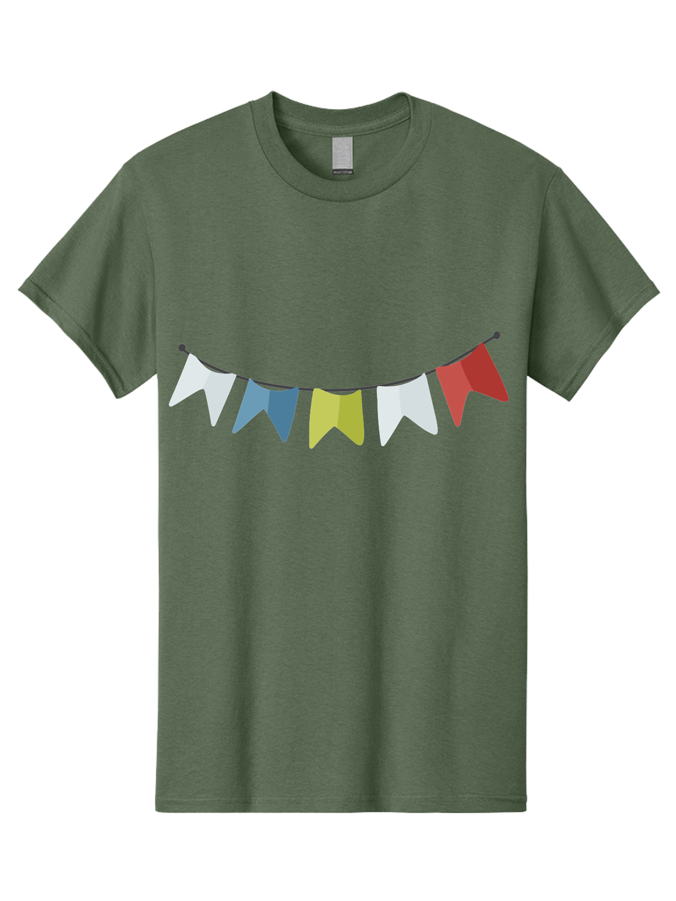 Party-Flags Men'S Graphic Tee, 100% Cotton, Comfortable Casual Summer Wear, Machine Washable, Colorful Party Flags, Festive Decorations, Celebration Bunting, Vibrant Pennants, Party Accessories, Festive Atmosphere, Event Decorations Aad729