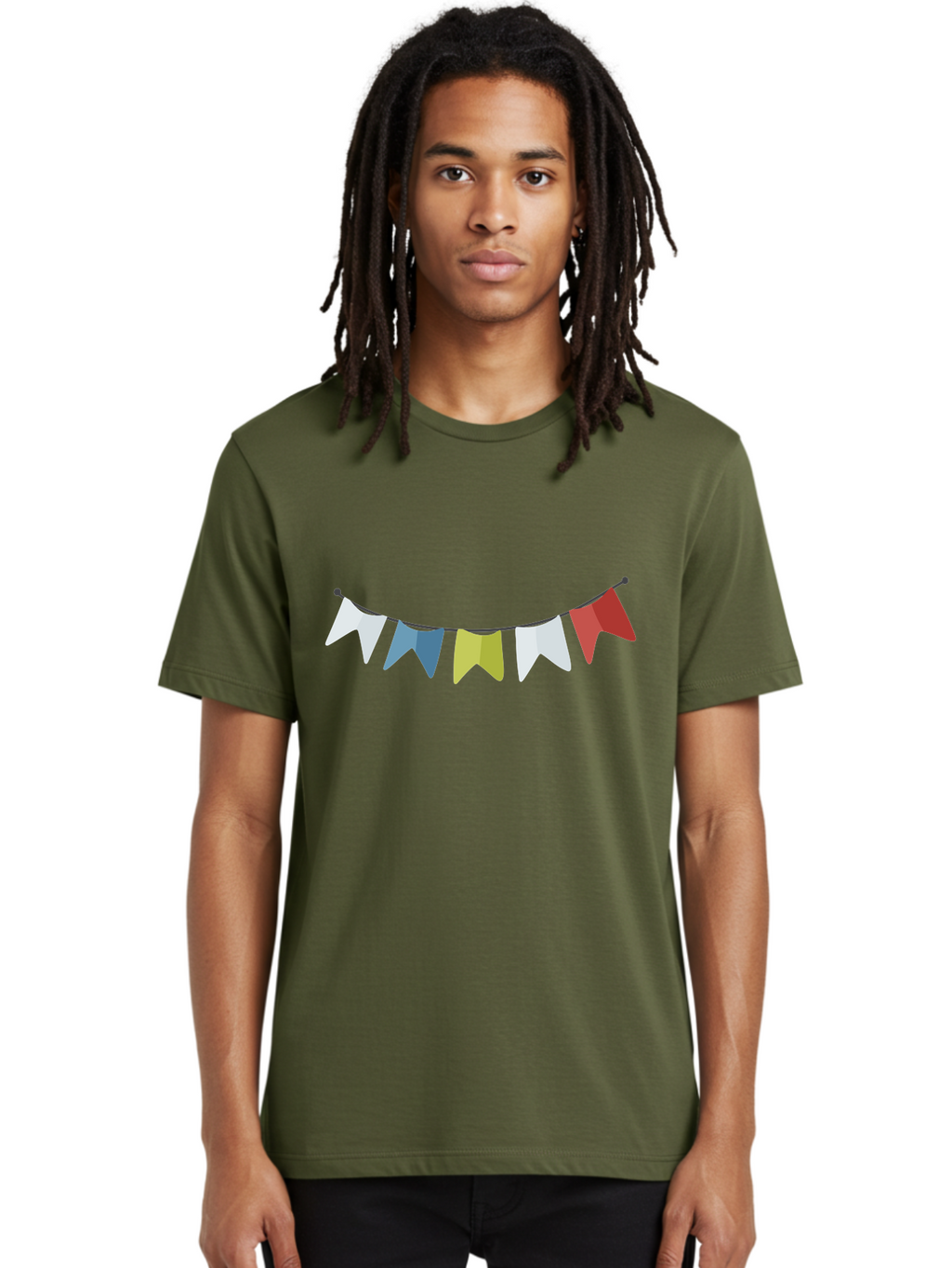 Party-Flags Men'S Graphic Tee, 100% Cotton, Comfortable Casual Summer Wear, Machine Washable, Colorful Party Flags, Festive Decorations, Celebration Bunting, Vibrant Pennants, Party Accessories, Festive Atmosphere, Event Decorations Aad729