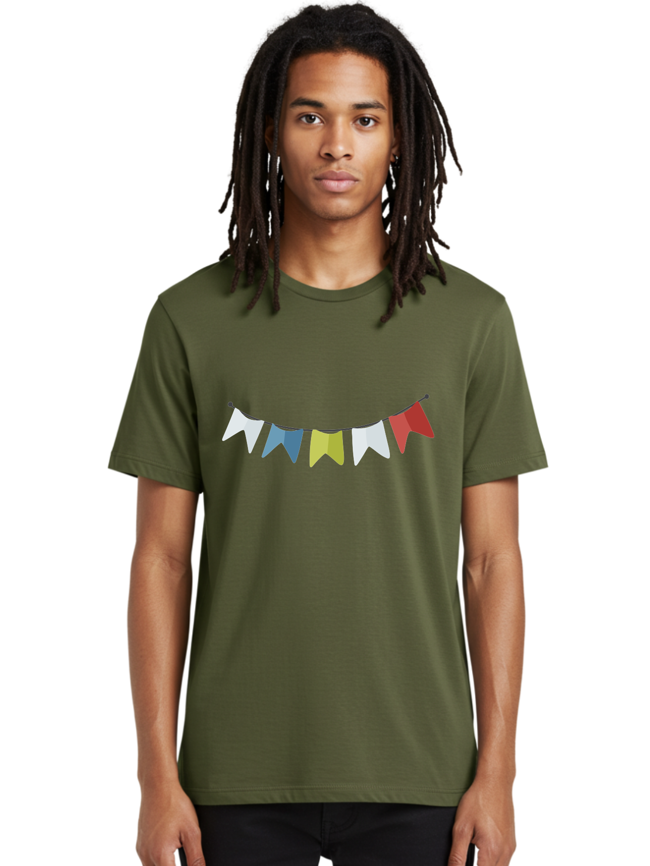 Party-Flags Men'S Graphic Tee, 100% Cotton, Comfortable Casual Summer Wear, Machine Washable, Colorful Party Flags, Festive Decorations, Celebration Bunting, Vibrant Pennants, Party Accessories, Festive Atmosphere, Event Decorations Aad729