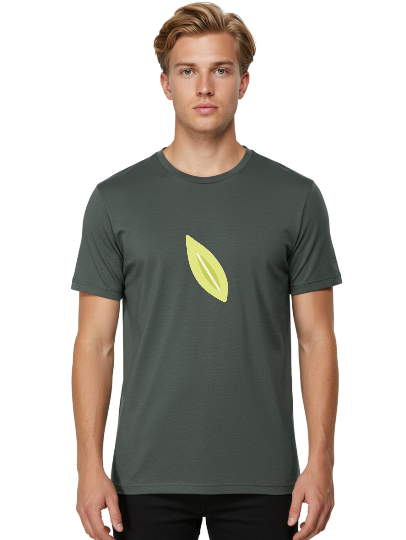 Pea-Pod Men'S Graphic Tee, 100% Cotton, Comfortable Casual Summer Wear, Machine Washable, Pistachio Nut, Open Pistachio, Green Nut, Snack Food, Healthy Eating, Nutty Flavor Aad730