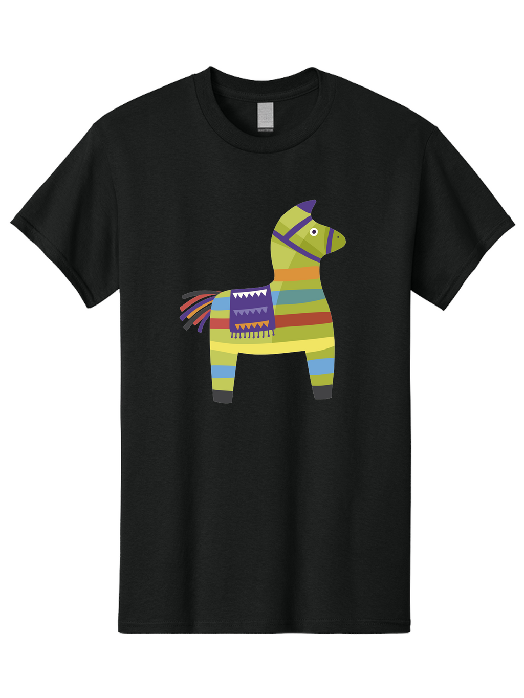 Pinata-Donkey Men'S Graphic Tee, 100% Cotton, Comfortable Casual Summer Wear, Machine Washable, Colorful Pinata Donkey, Festive Decor, Party Favors, Celebration, Cartoon Character, Vibrant Colors, Whimsical Design, Playful, Lively, Fun Aad732