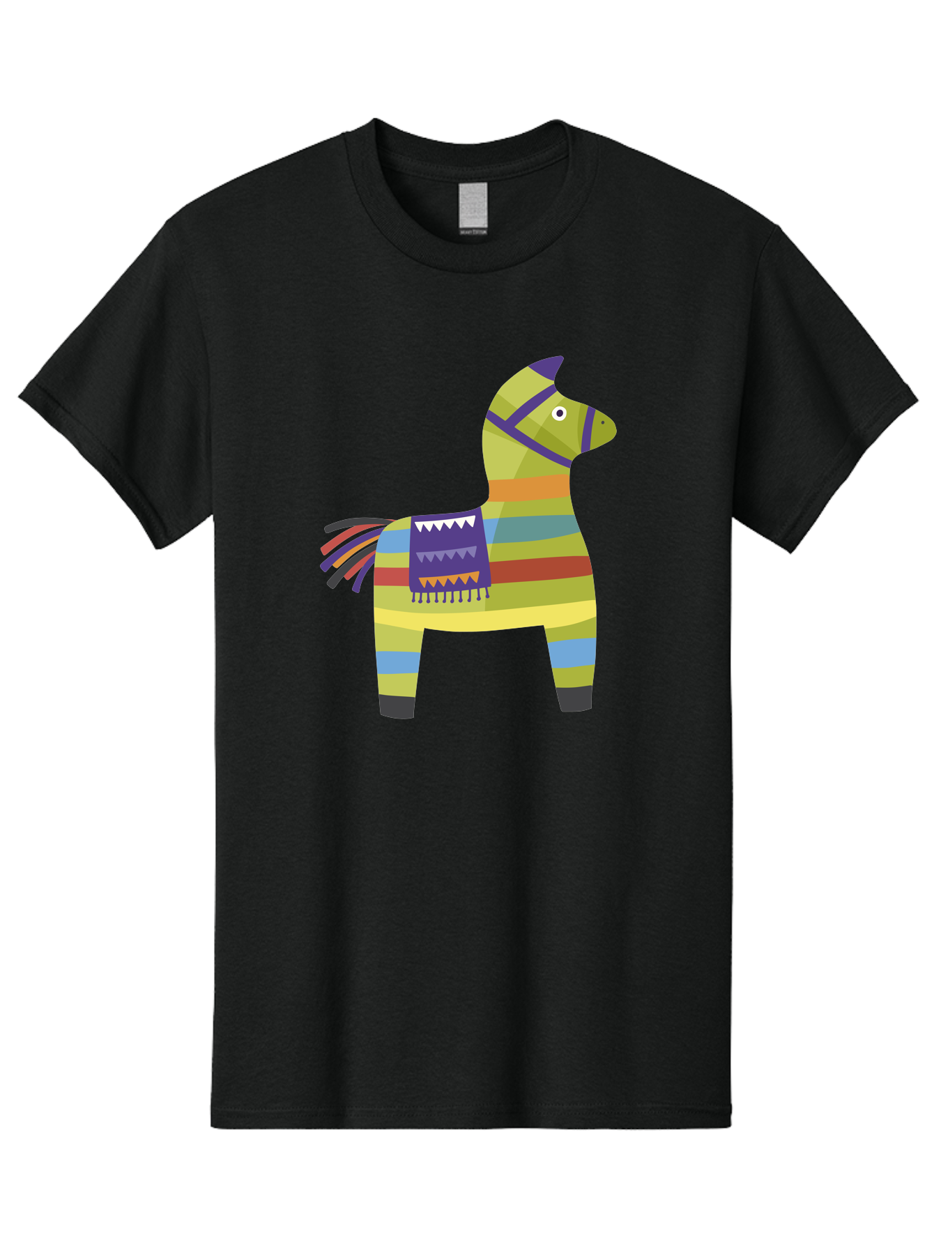 Pinata-Donkey Men'S Graphic Tee, 100% Cotton, Comfortable Casual Summer Wear, Machine Washable, Colorful Pinata Donkey, Festive Decor, Party Favors, Celebration, Cartoon Character, Vibrant Colors, Whimsical Design, Playful, Lively, Fun Aad732