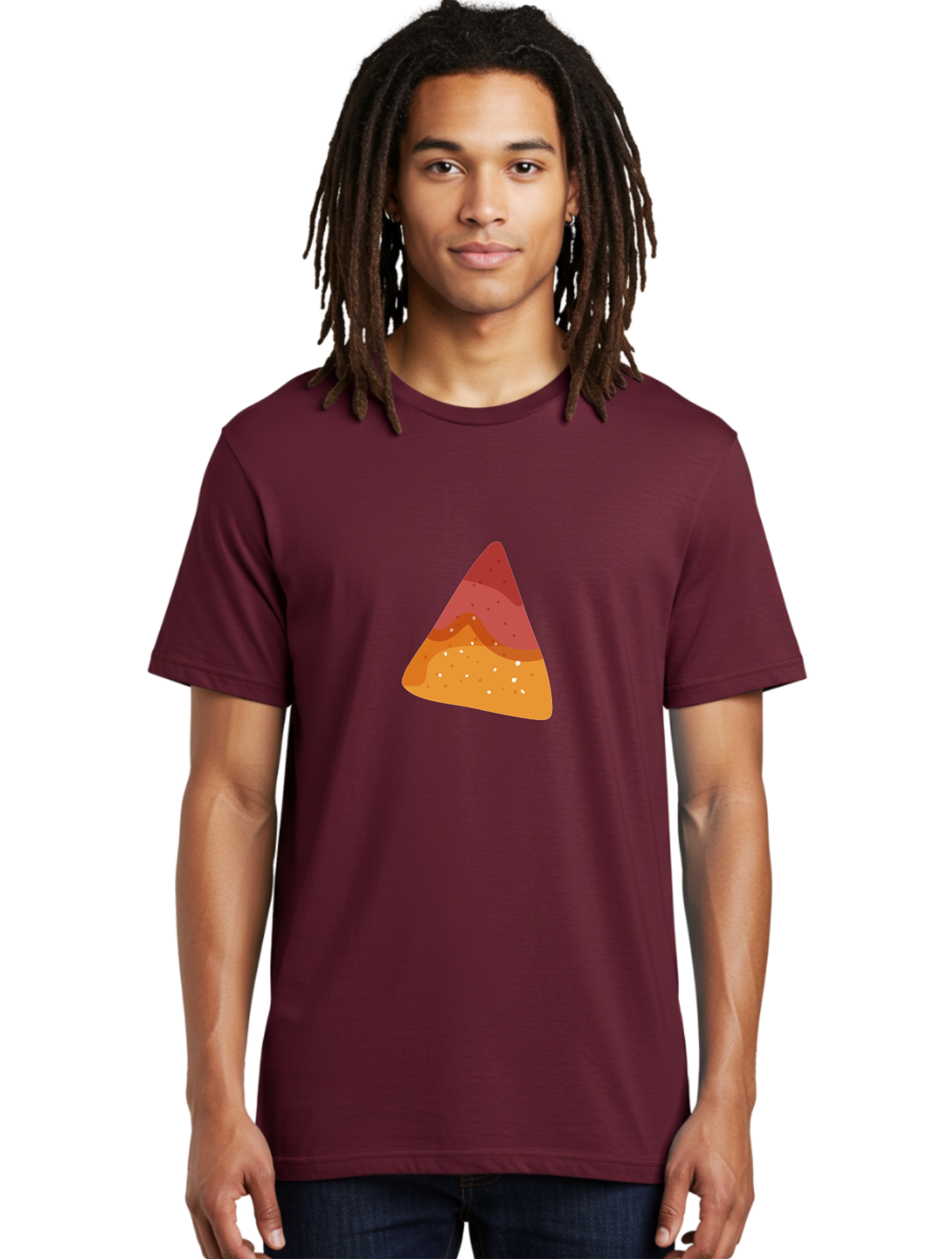 Pizza-Slice-1 Men'S Graphic Tee, 100% Cotton, Comfortable Casual Summer Wear, Machine Washable, Pizza Slice, Triangle Shape, Red Sauce, Melted Cheese, Savory Toppings, Italian Food, Delicious Treat, Tasty Snack, Cartoon Illustration Aad734