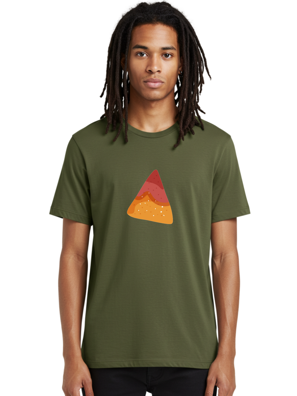 Pizza-Slice-1 Men'S Graphic Tee, 100% Cotton, Comfortable Casual Summer Wear, Machine Washable, Pizza Slice, Triangle Shape, Red Sauce, Melted Cheese, Savory Toppings, Italian Food, Delicious Treat, Tasty Snack, Cartoon Illustration Aad734