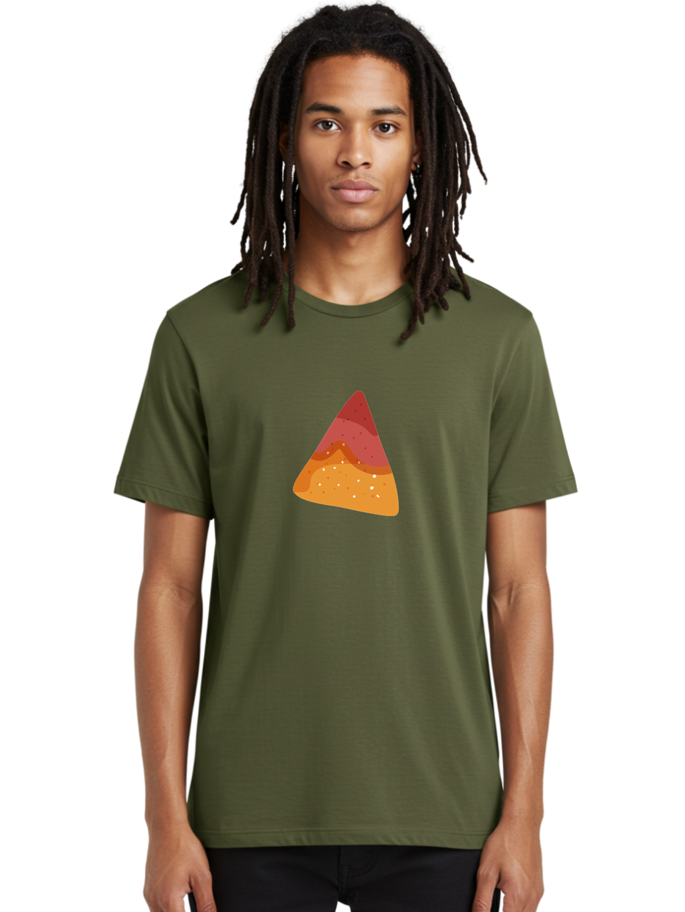 Pizza-Slice-1 Men'S Graphic Tee, 100% Cotton, Comfortable Casual Summer Wear, Machine Washable, Pizza Slice, Triangle Shape, Red Sauce, Melted Cheese, Savory Toppings, Italian Food, Delicious Treat, Tasty Snack, Cartoon Illustration Aad734