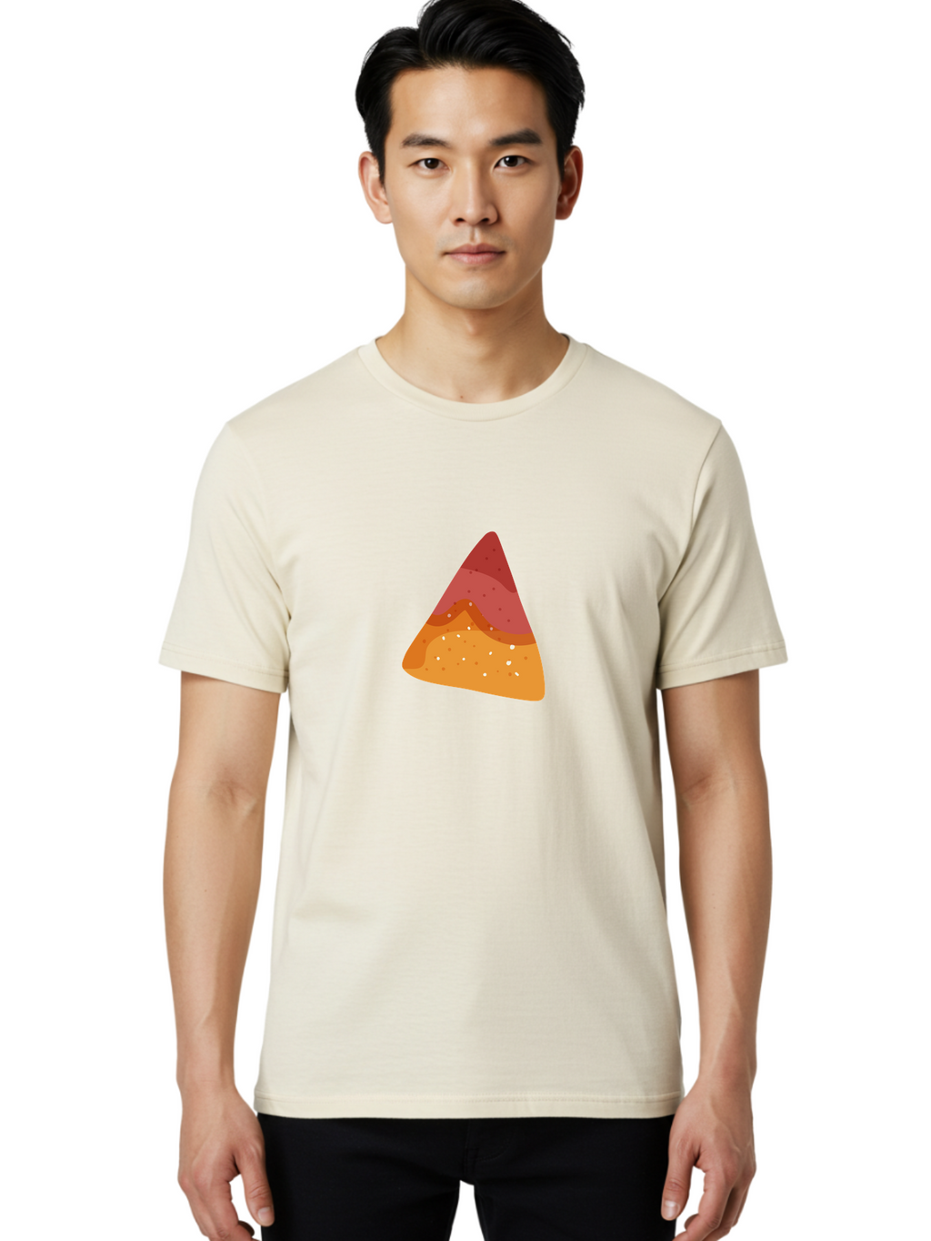 Pizza-Slice-1 Men'S Graphic Tee, 100% Cotton, Comfortable Casual Summer Wear, Machine Washable, Pizza Slice, Triangle Shape, Red Sauce, Melted Cheese, Savory Toppings, Italian Food, Delicious Treat, Tasty Snack, Cartoon Illustration Aad734