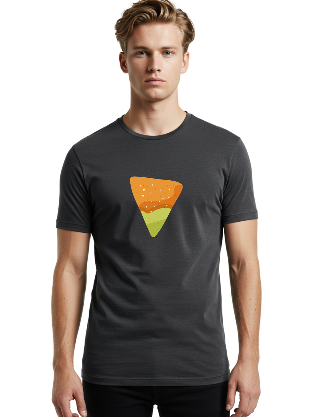 Pizza-Slice-2 Men'S Graphic Tee, 100% Cotton, Comfortable Casual Summer Wear, Machine Washable, Pizza Slice, Italian Food, Delicious Meal, Tasty Treats, Food Graphics, Triangular Shape, Layered Toppings, White Sesame Seeds Aad735