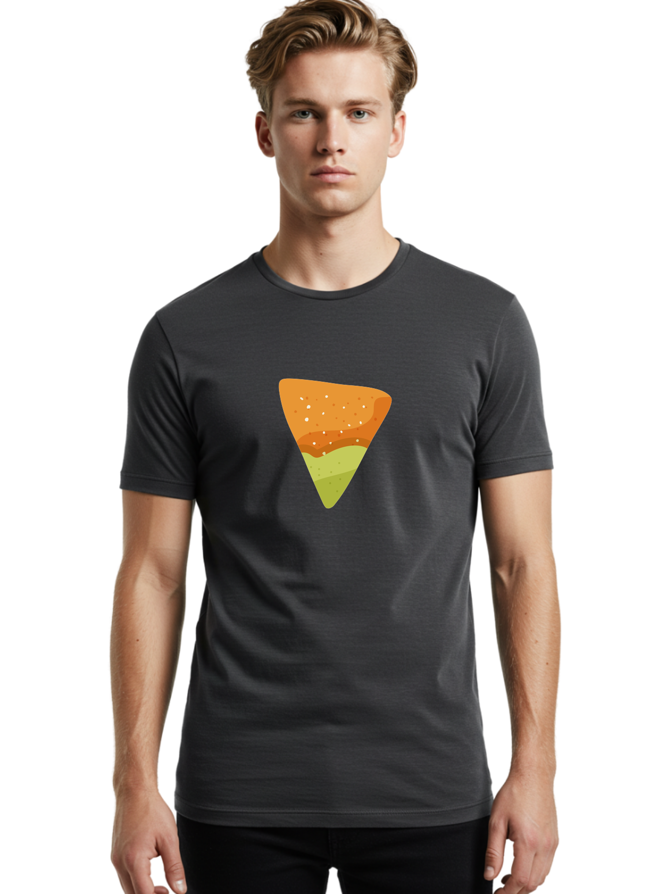 Pizza-Slice-2 Men'S Graphic Tee, 100% Cotton, Comfortable Casual Summer Wear, Machine Washable, Pizza Slice, Italian Food, Delicious Meal, Tasty Treats, Food Graphics, Triangular Shape, Layered Toppings, White Sesame Seeds Aad735