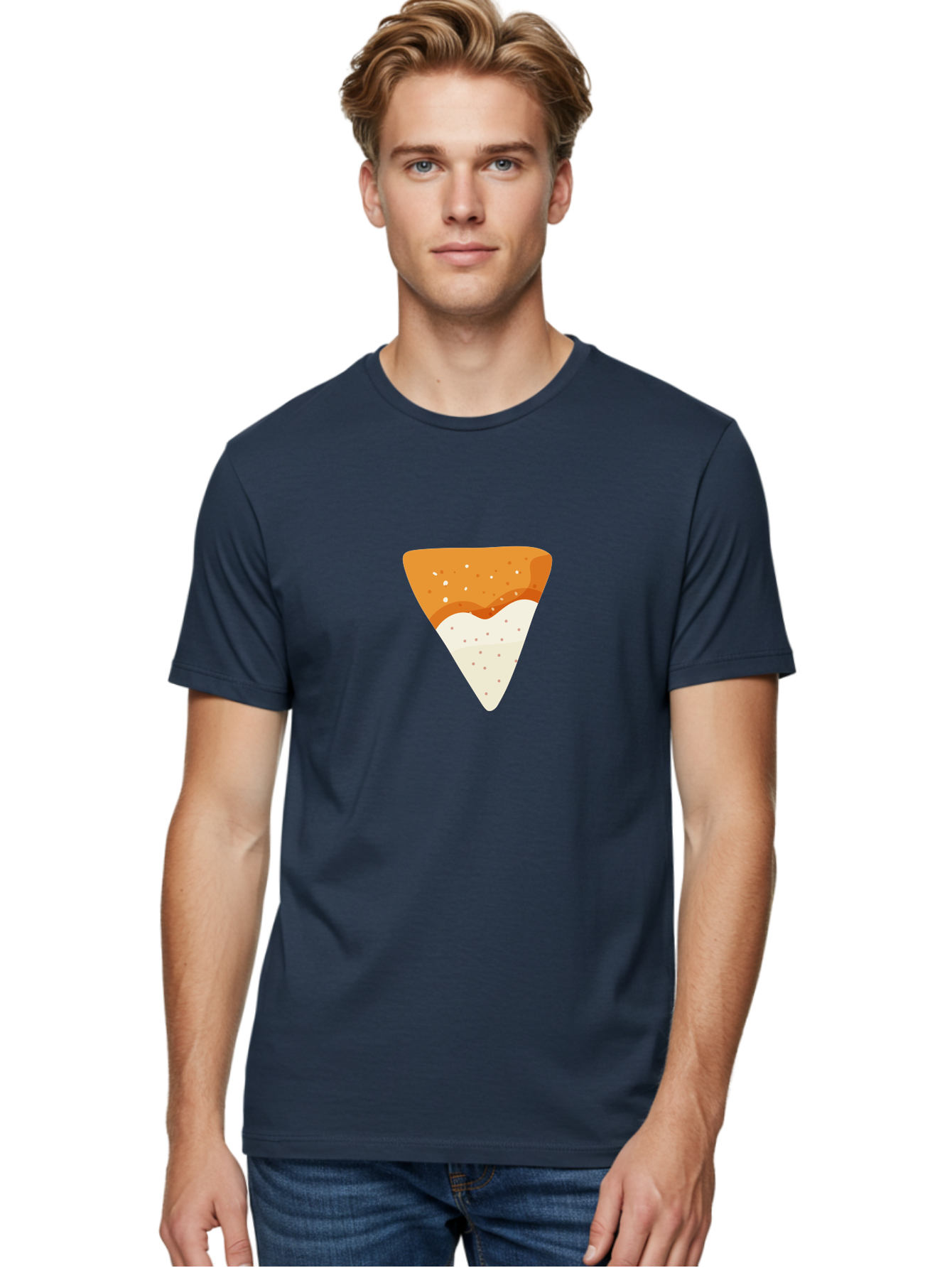 Pizza-Slice Men'S Graphic Tee, 100% Cotton, Comfortable Casual Summer Wear, Machine Washable, Pizza Slice, Italian Food, Cheese Pizza, Food Illustration, Graphic Design, Triangular Shape, Crispy Crust Aad737