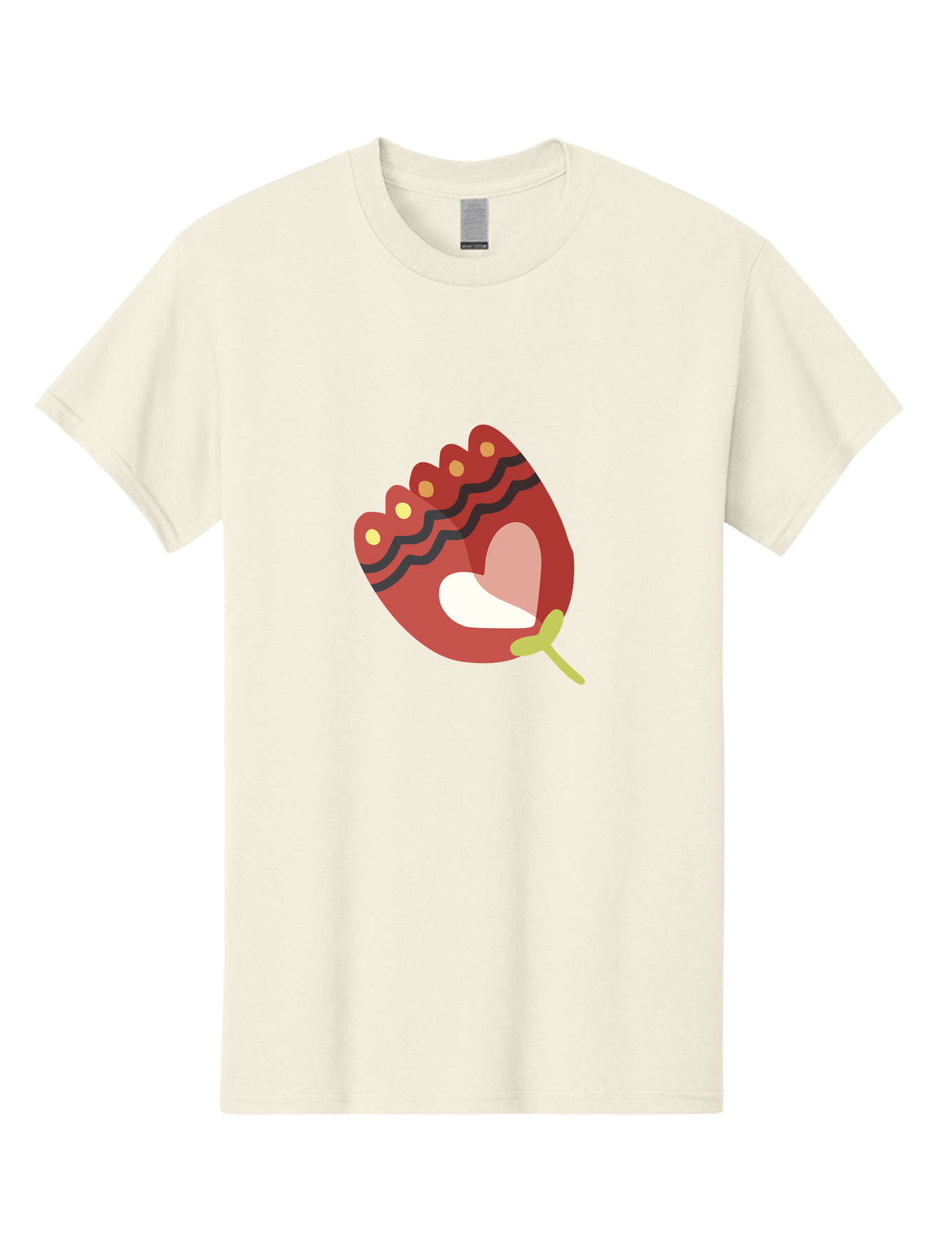 Red-Maraca Men'S Graphic Tee, 100% Cotton, Comfortable Casual Summer Wear, Machine Washable, Maraca, Musical Instrument, Red Color, Gold Dots, Black Stripes, White And Pink Interior, Rhythmic Vibe, Latin Music, Cultural Symbol, Abstract Art Aad746