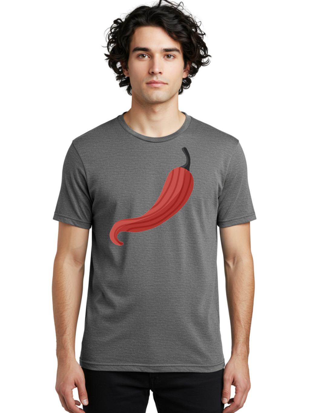 Red-Pepper-1 Men'S Graphic Tee, 100% Cotton, Comfortable Casual Summer Wear, Machine Washable, Red Chili Pepper, Hot Pepper, Spice, Culinary Ingredient, Vibrant Red Color, Digital Art, Food Illustration, Chili Pepper Graphic Aad747