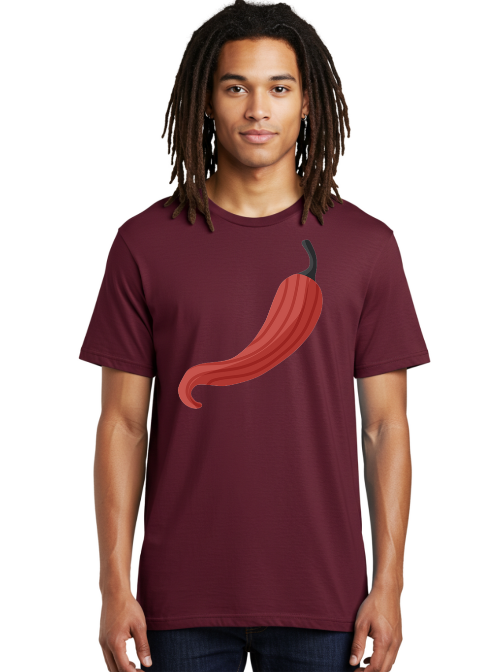 Red-Pepper-1 Men'S Graphic Tee, 100% Cotton, Comfortable Casual Summer Wear, Machine Washable, Red Chili Pepper, Hot Pepper, Spice, Culinary Ingredient, Vibrant Red Color, Digital Art, Food Illustration, Chili Pepper Graphic Aad747