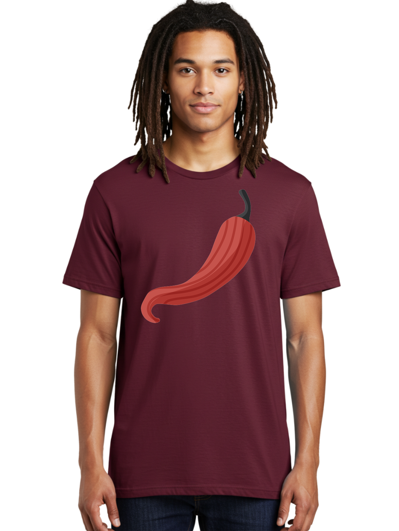 Red-Pepper-1 Men'S Graphic Tee, 100% Cotton, Comfortable Casual Summer Wear, Machine Washable, Red Chili Pepper, Hot Pepper, Spice, Culinary Ingredient, Vibrant Red Color, Digital Art, Food Illustration, Chili Pepper Graphic Aad747