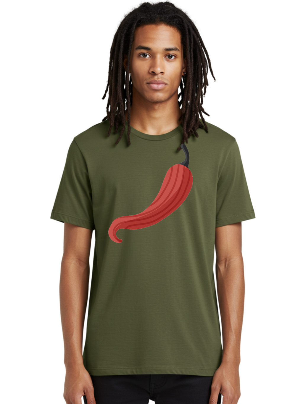 Red-Pepper-1 Men'S Graphic Tee, 100% Cotton, Comfortable Casual Summer Wear, Machine Washable, Red Chili Pepper, Hot Pepper, Spice, Culinary Ingredient, Vibrant Red Color, Digital Art, Food Illustration, Chili Pepper Graphic Aad747