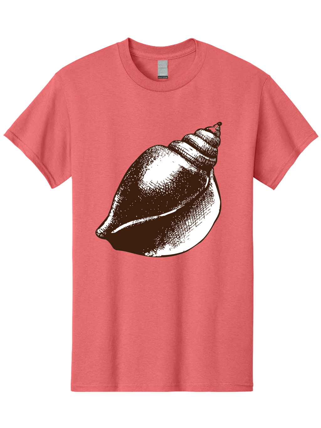 Seashell Men'S Graphic Tee, 100% Cotton, Comfortable Casual Summer Wear, Machine Washable, Vintage Seashell, Marine Life, Ocean Treasures, Coastal Decor, Classic Illustration, Monochrome Art, Textured Shell, Retro Style, Detailed Drawing, Aad752