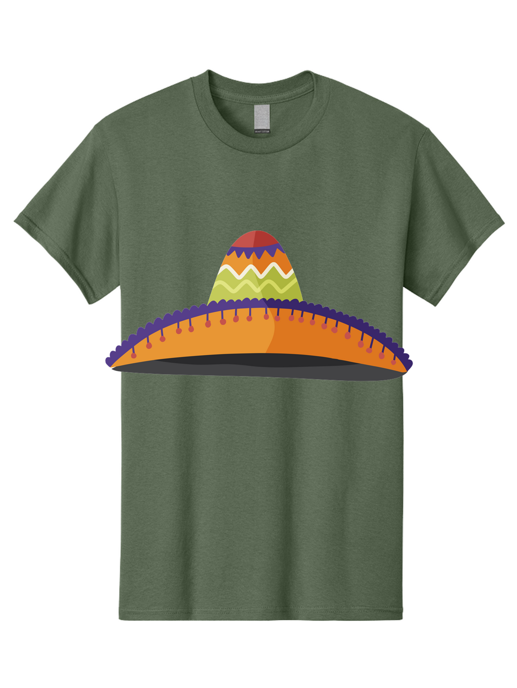 Sombrero-2 Men'S Graphic Tee, 100% Cotton, Comfortable Casual Summer Wear, Machine Washable, Traditional Mexican Hat, Vibrant Colors, Festive Fashion, Cultural Heritage, Stylish Accessory, Brimmed Hat, Colorful Design Aad757