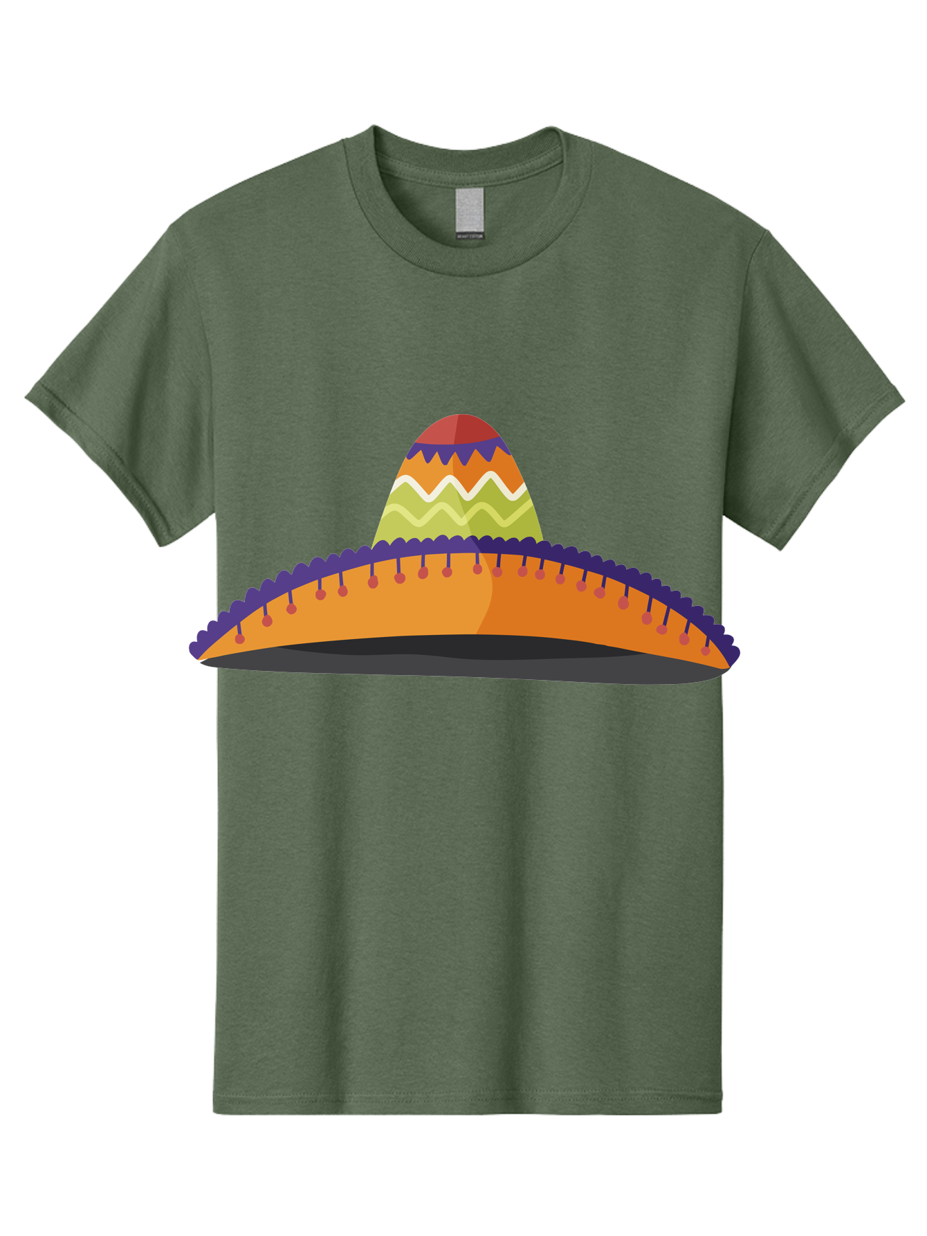 Sombrero-2 Men'S Graphic Tee, 100% Cotton, Comfortable Casual Summer Wear, Machine Washable, Traditional Mexican Hat, Vibrant Colors, Festive Fashion, Cultural Heritage, Stylish Accessory, Brimmed Hat, Colorful Design Aad757
