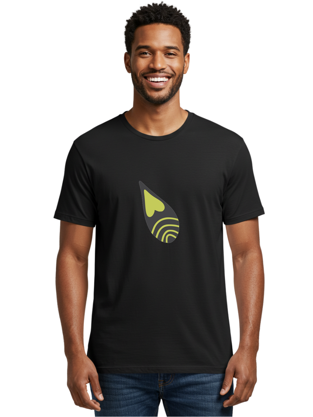 Spotify-Logo Men'S Graphic Tee, 100% Cotton, Comfortable Casual Summer Wear, Machine Washable, Spotify Logo, Music Streaming Service, Black And Yellow Design, Heart Shaped Icon, Stylized Sound Waves, Modern Branding, Digital Music Platform Aad761