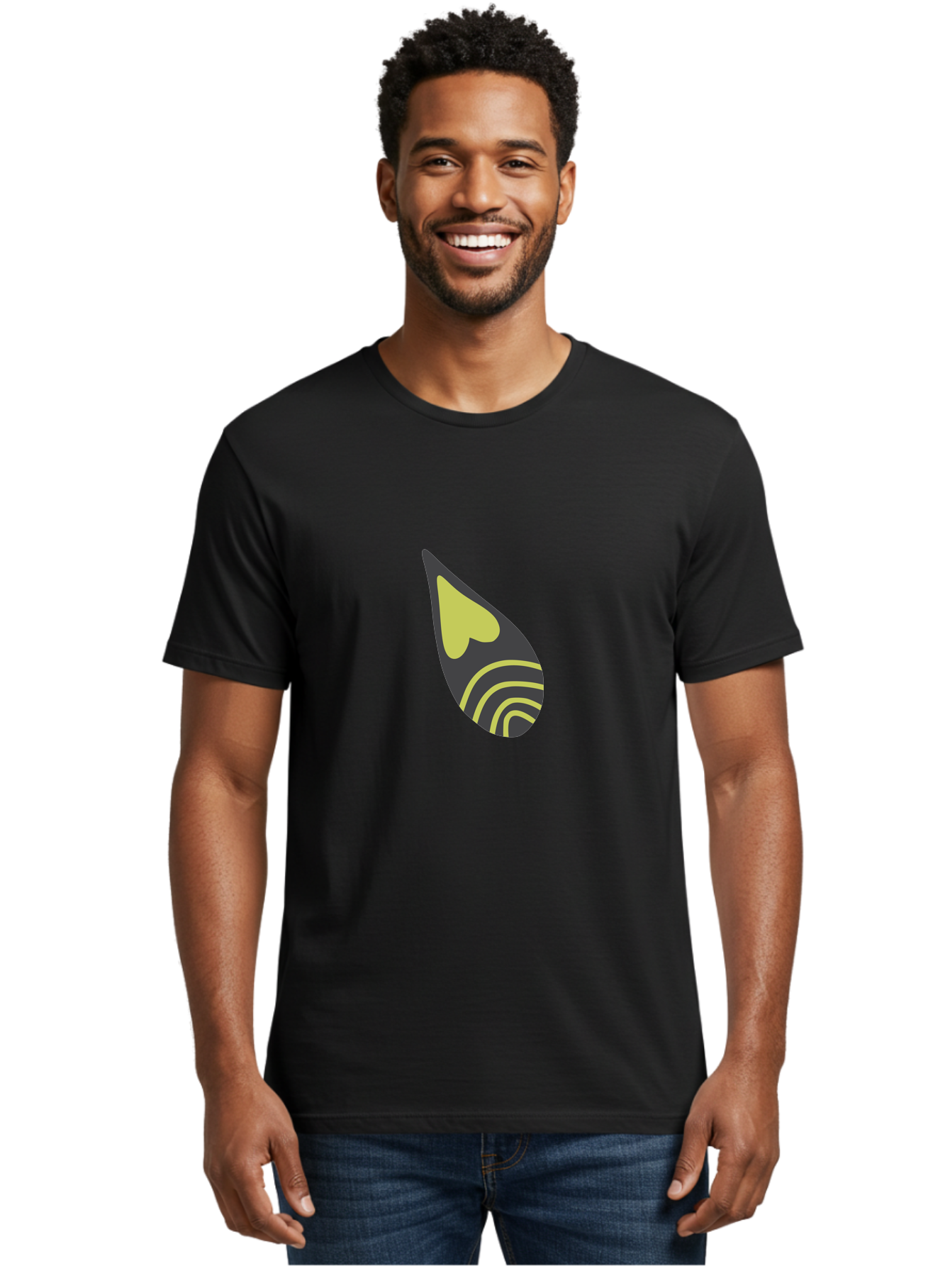 Spotify-Logo Men'S Graphic Tee, 100% Cotton, Comfortable Casual Summer Wear, Machine Washable, Spotify Logo, Music Streaming Service, Black And Yellow Design, Heart Shaped Icon, Stylized Sound Waves, Modern Branding, Digital Music Platform Aad761