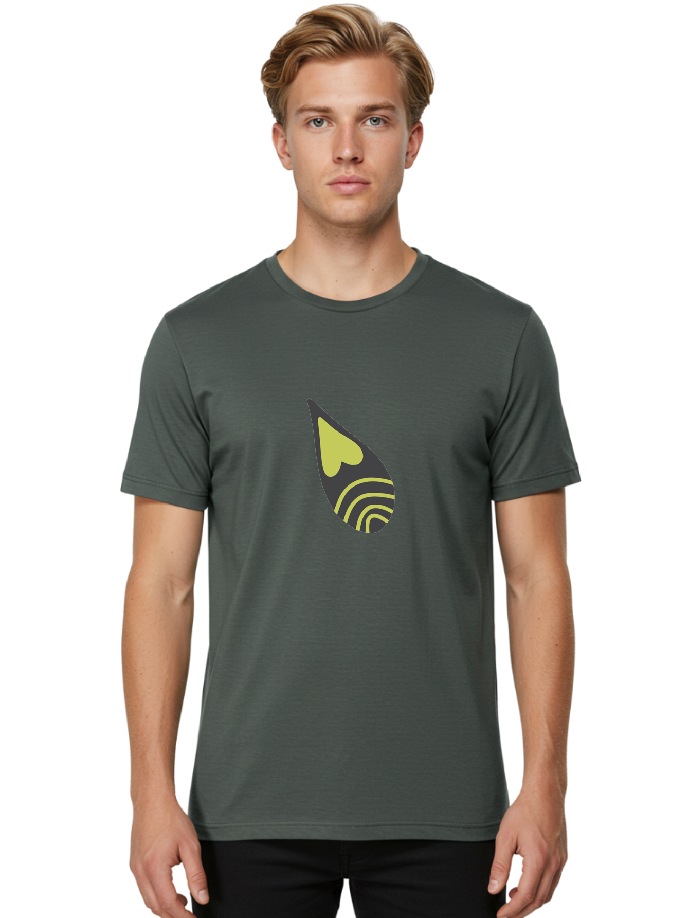 Spotify-Logo Men'S Graphic Tee, 100% Cotton, Comfortable Casual Summer Wear, Machine Washable, Spotify Logo, Music Streaming Service, Black And Yellow Design, Heart Shaped Icon, Stylized Sound Waves, Modern Branding, Digital Music Platform Aad761