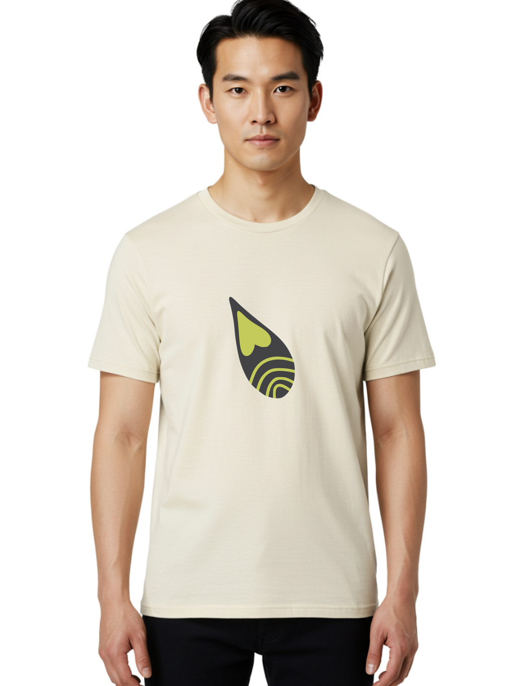 Spotify-Logo Men'S Graphic Tee, 100% Cotton, Comfortable Casual Summer Wear, Machine Washable, Spotify Logo, Music Streaming Service, Black And Yellow Design, Heart Shaped Icon, Stylized Sound Waves, Modern Branding, Digital Music Platform Aad761