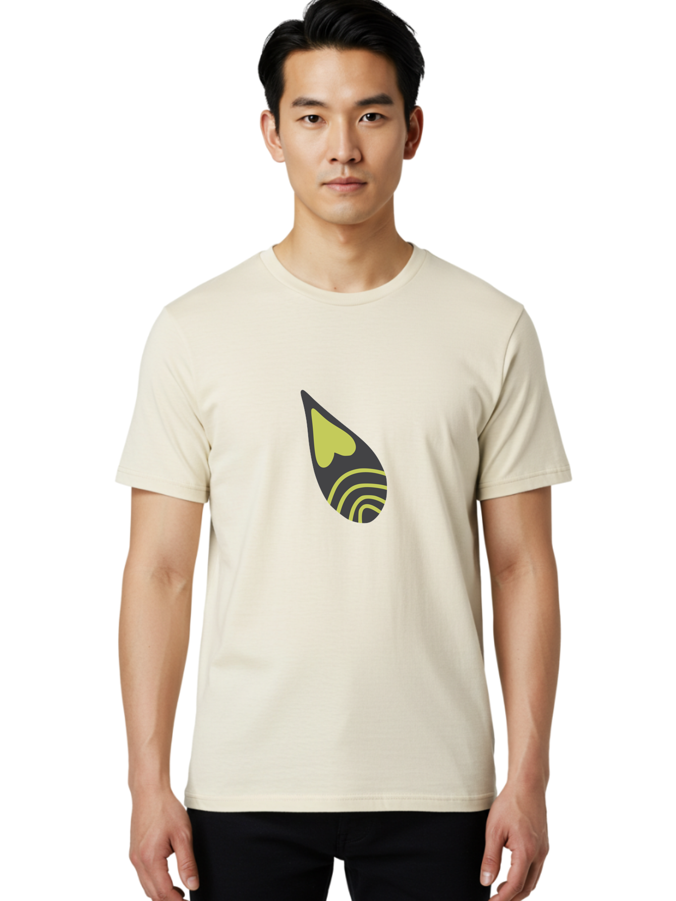 Spotify-Logo Men'S Graphic Tee, 100% Cotton, Comfortable Casual Summer Wear, Machine Washable, Spotify Logo, Music Streaming Service, Black And Yellow Design, Heart Shaped Icon, Stylized Sound Waves, Modern Branding, Digital Music Platform Aad761