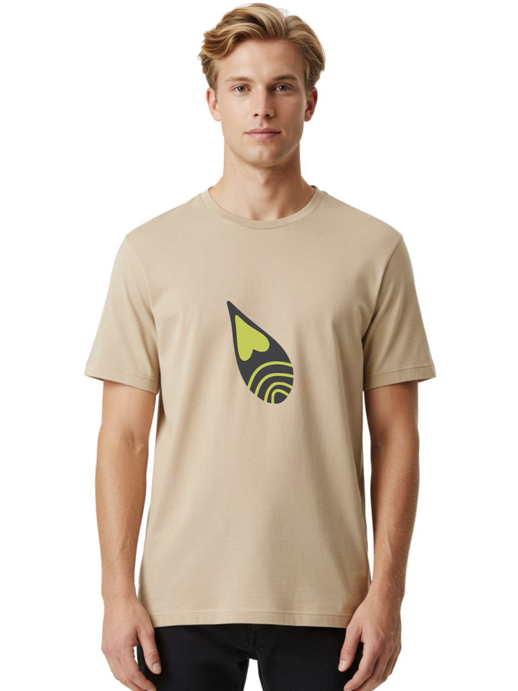 Spotify-Logo Men'S Graphic Tee, 100% Cotton, Comfortable Casual Summer Wear, Machine Washable, Spotify Logo, Music Streaming Service, Black And Yellow Design, Heart Shaped Icon, Stylized Sound Waves, Modern Branding, Digital Music Platform Aad761