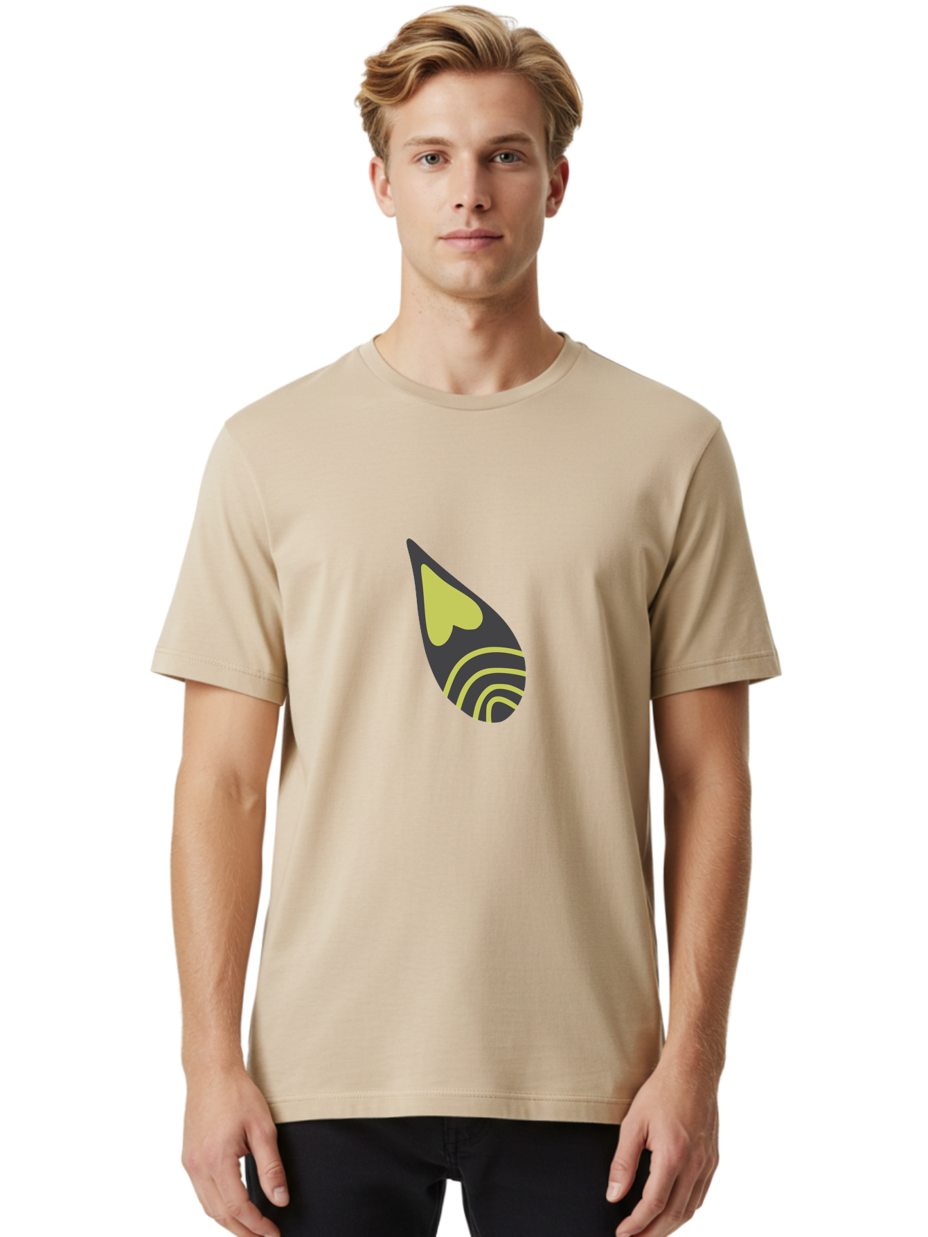 Spotify-Logo Men'S Graphic Tee, 100% Cotton, Comfortable Casual Summer Wear, Machine Washable, Spotify Logo, Music Streaming Service, Black And Yellow Design, Heart Shaped Icon, Stylized Sound Waves, Modern Branding, Digital Music Platform Aad761