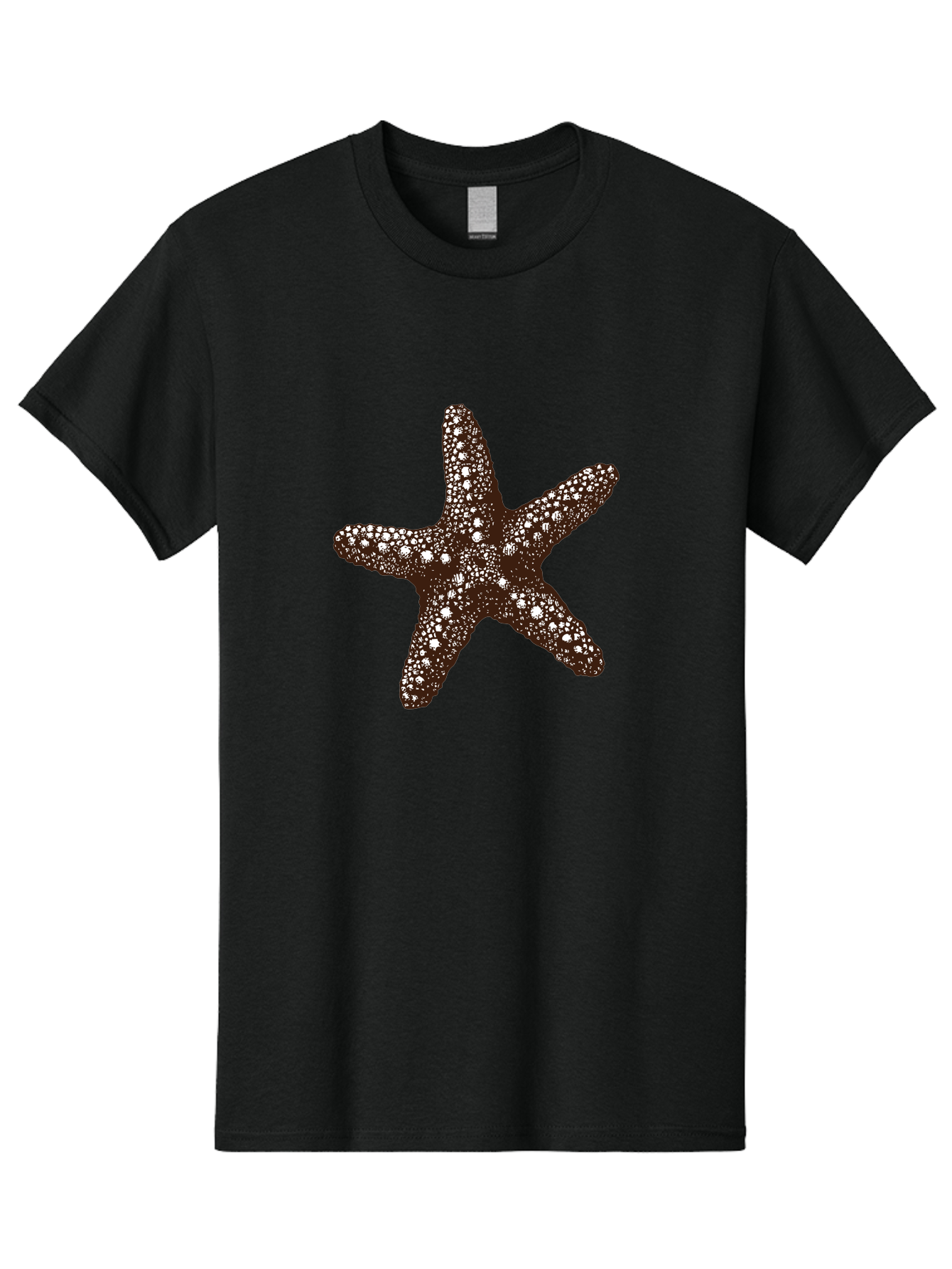 Starfish Men'S Graphic Tee, 100% Cotton, Comfortable Casual Summer Wear, Machine Washable, Starfish, Marine Life, Ocean Creatures, Sea Stars, Underwater World, Brown Starfish, White Spots, Starfish Texture, Five-Armed Starfish Aad762