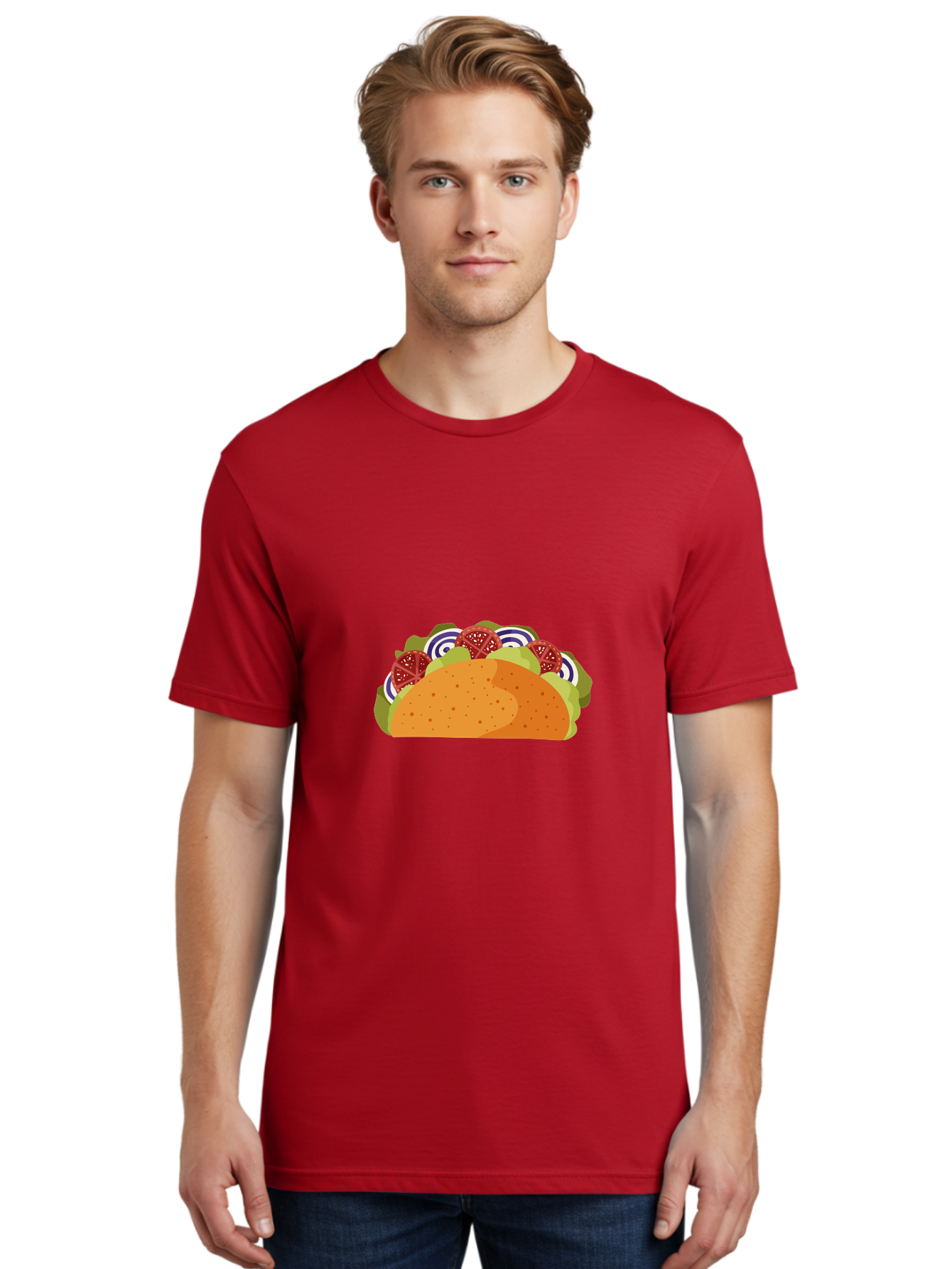 Taco Men'S Graphic Tee, 100% Cotton, Comfortable Casual Summer Wear, Machine Washable, Tasty Taco, Mexican Food, Crunchy Shell, Vibrant Salsa, Fresh Avocado, Sliced Radish, Delicious Meal, Foodie Delight, Bold Flavors Aad766